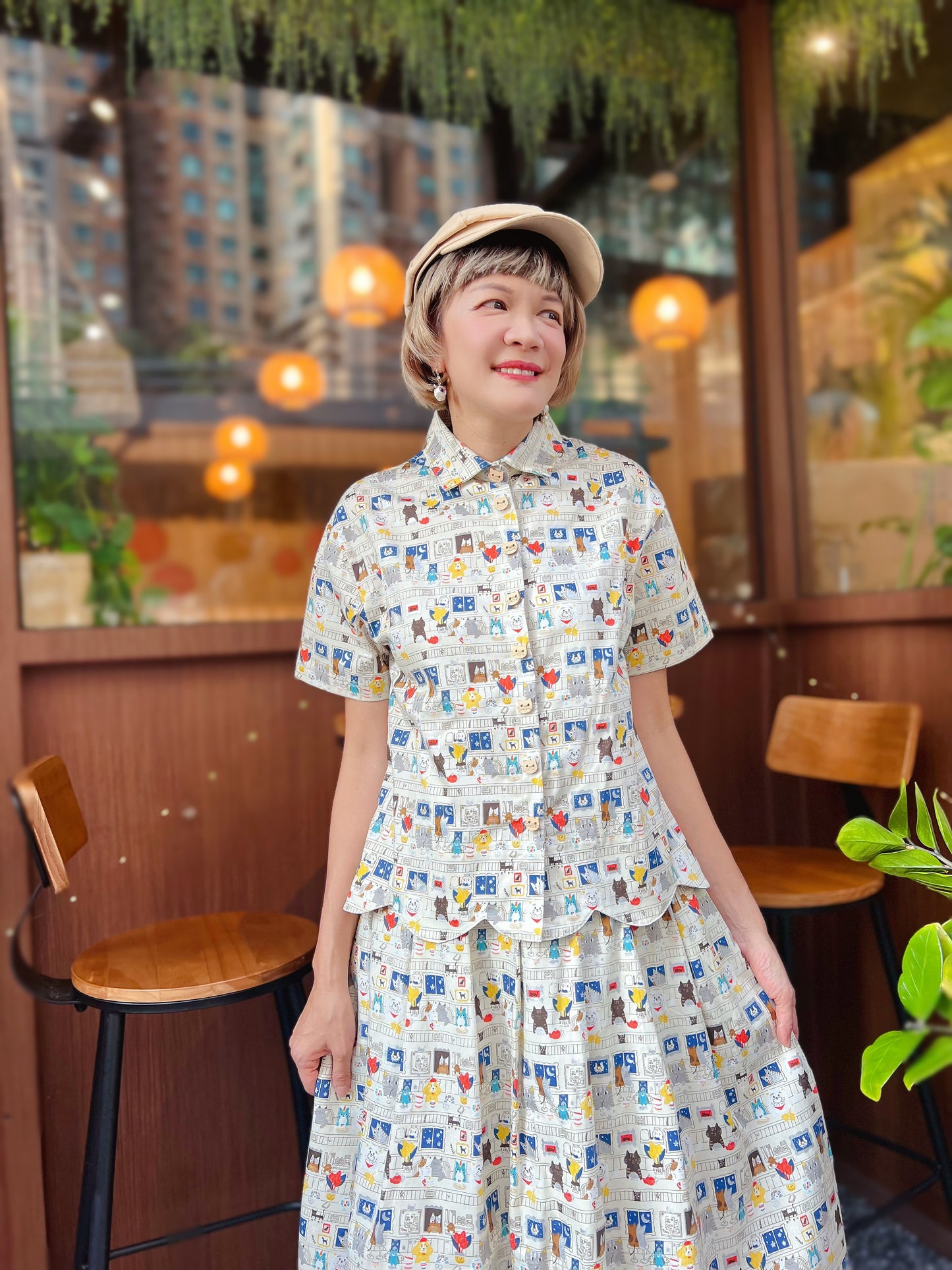Animal together dinner midi skirt