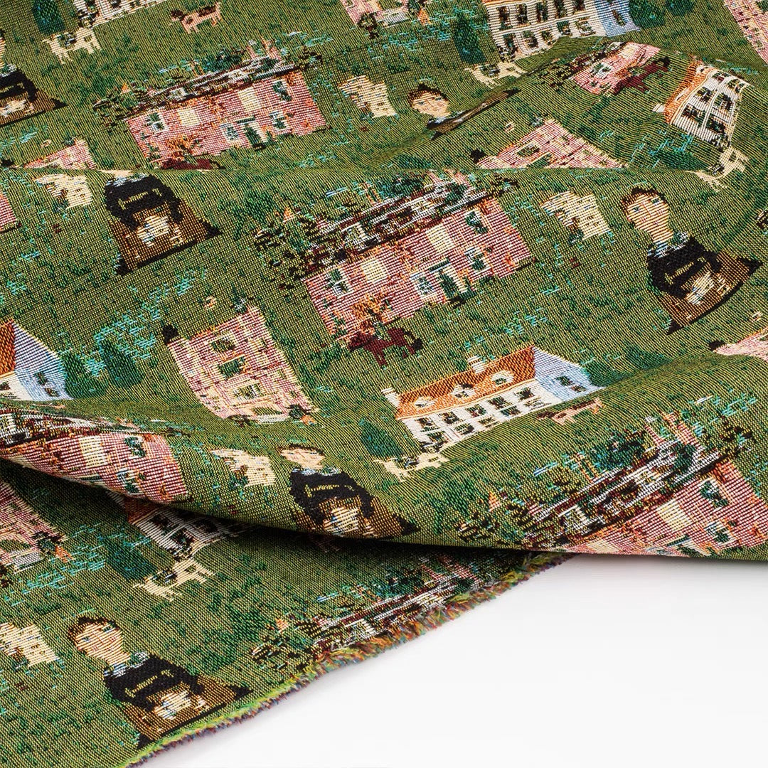 European village jacquard fabric skirt pant