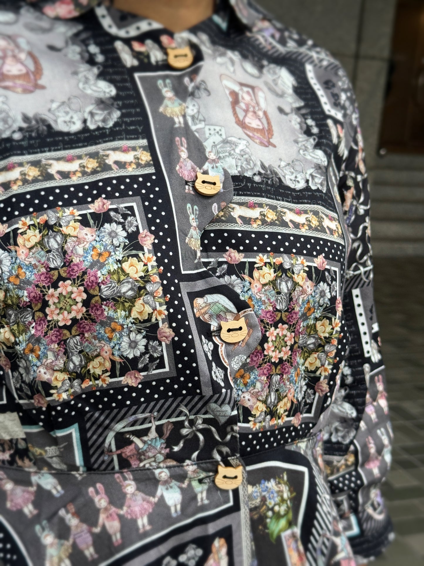 Gothic animal pattern shirt