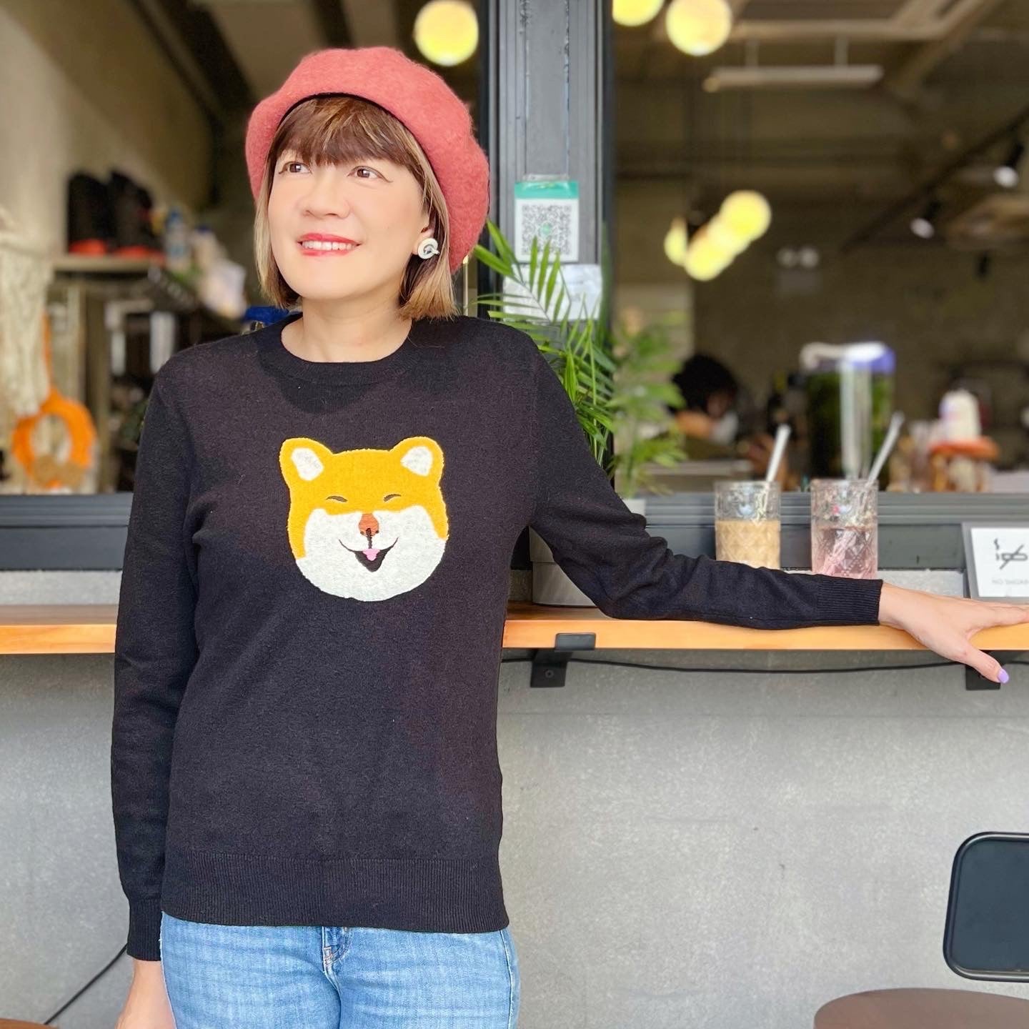 Happy Shiba Wool Sweater