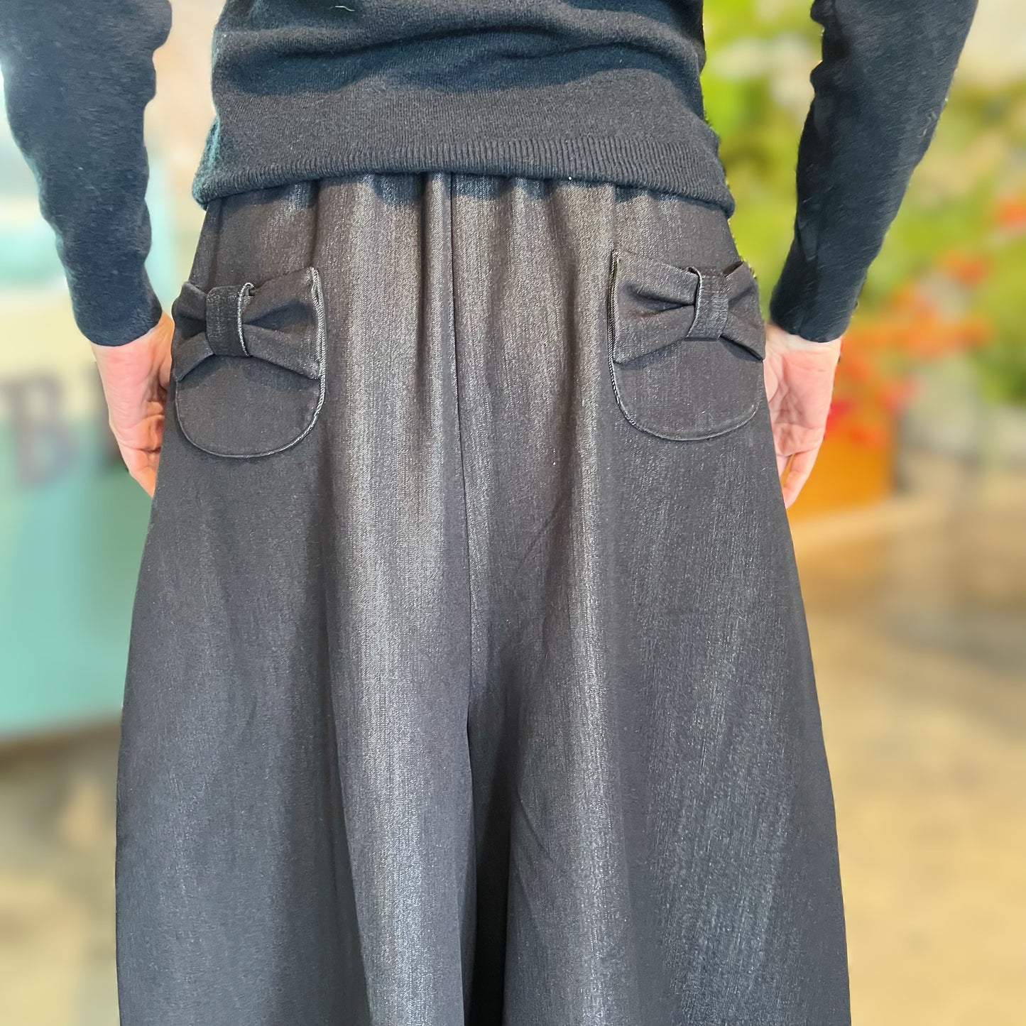 Kimono cat embroidery skirt pants