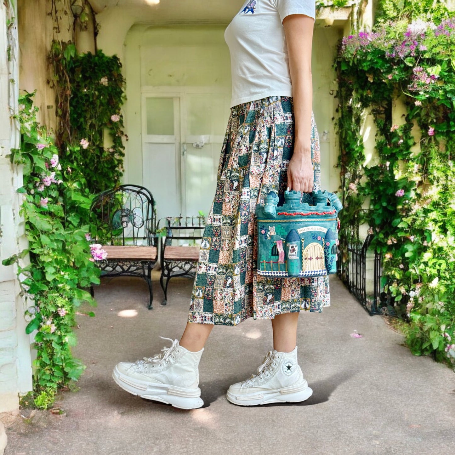 gardening animal midi skirt