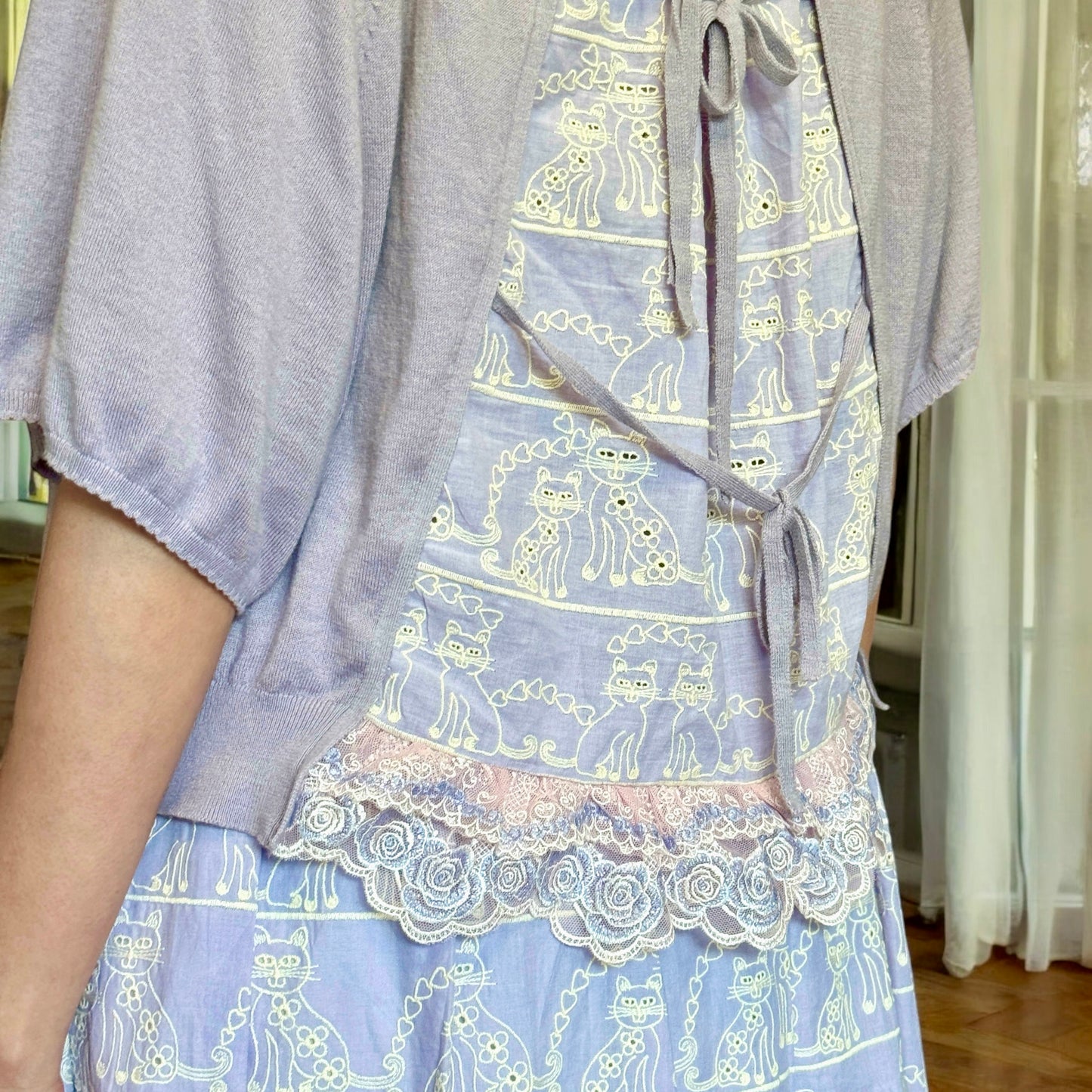Lace crochet midi skirt
