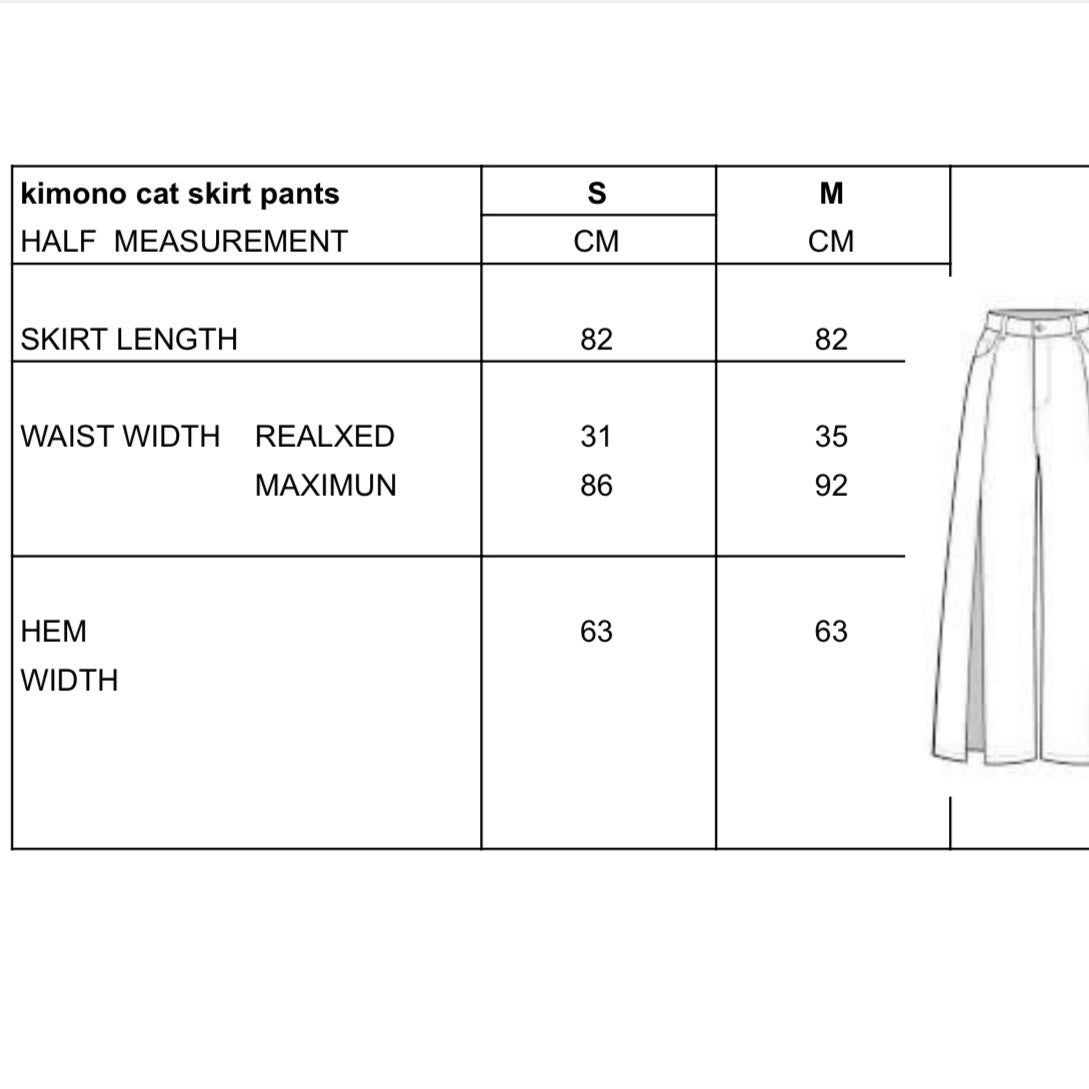 Kimono cat embroidery skirt pants
