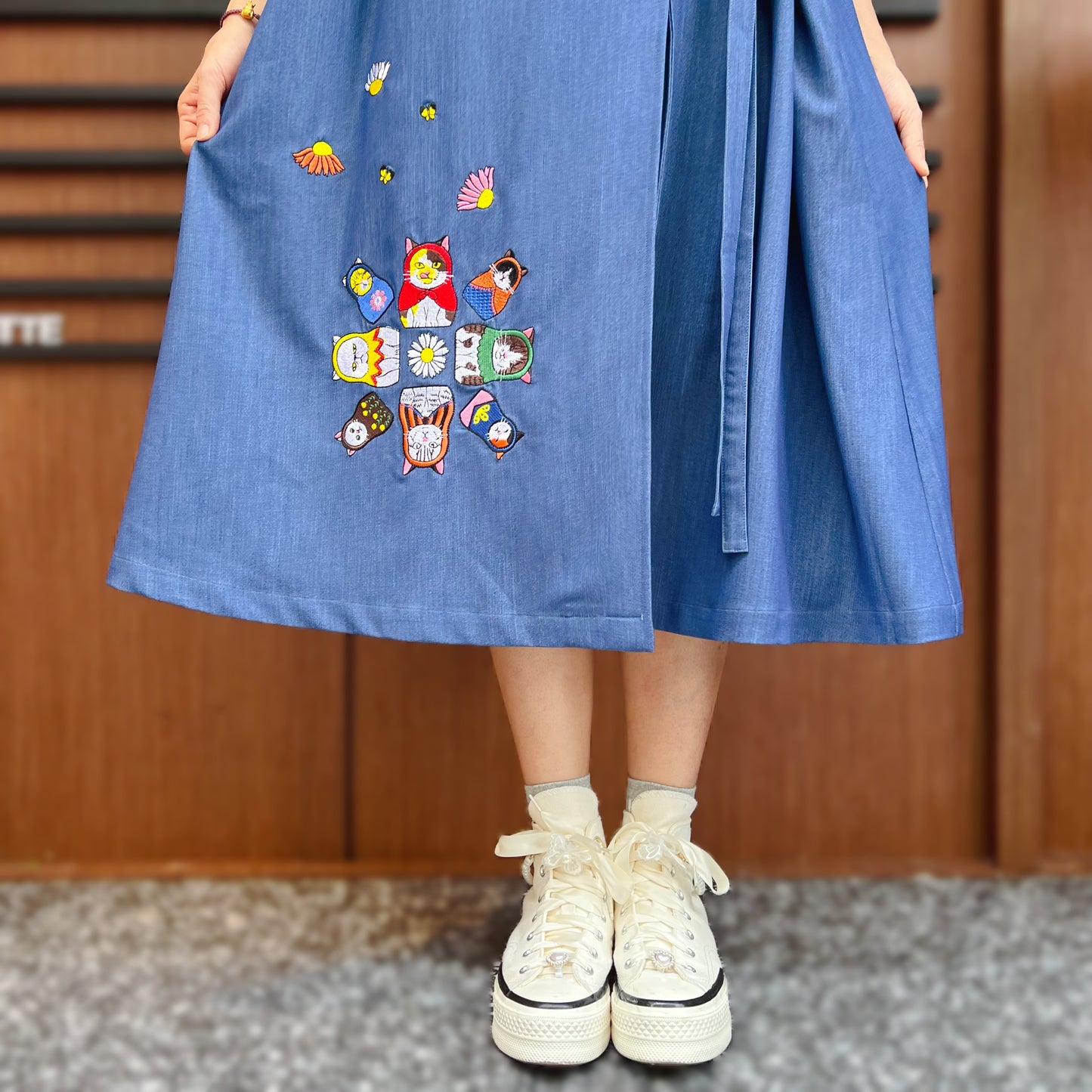 Russian cat dolls denim one piece