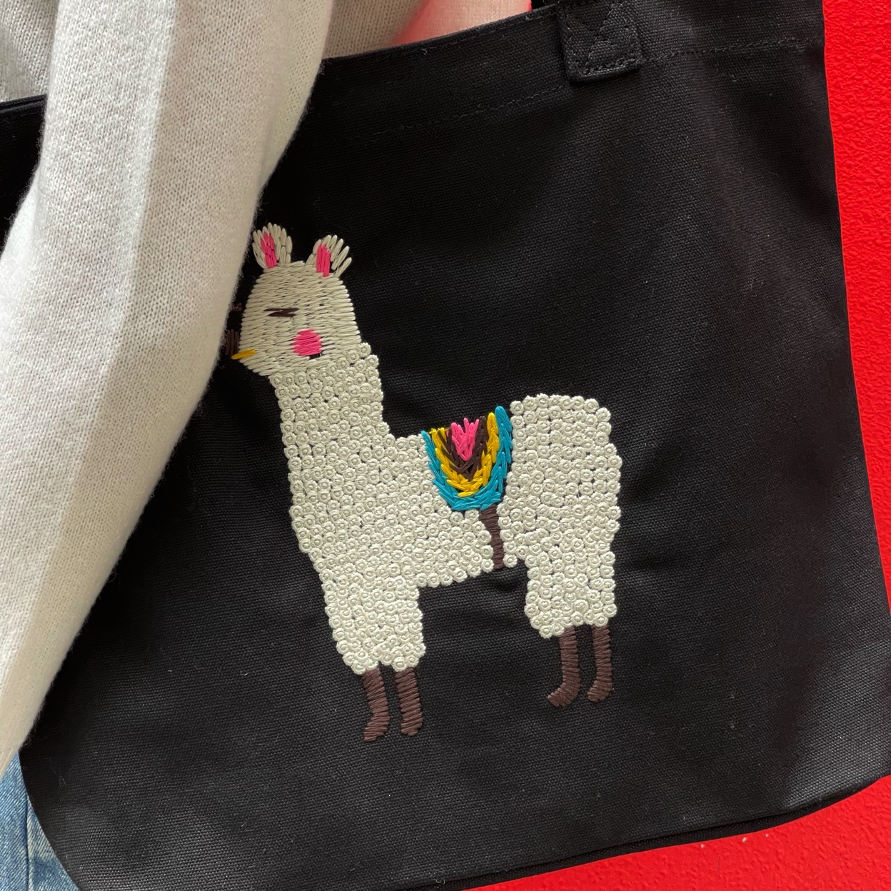 Snowy Alpaca Tote