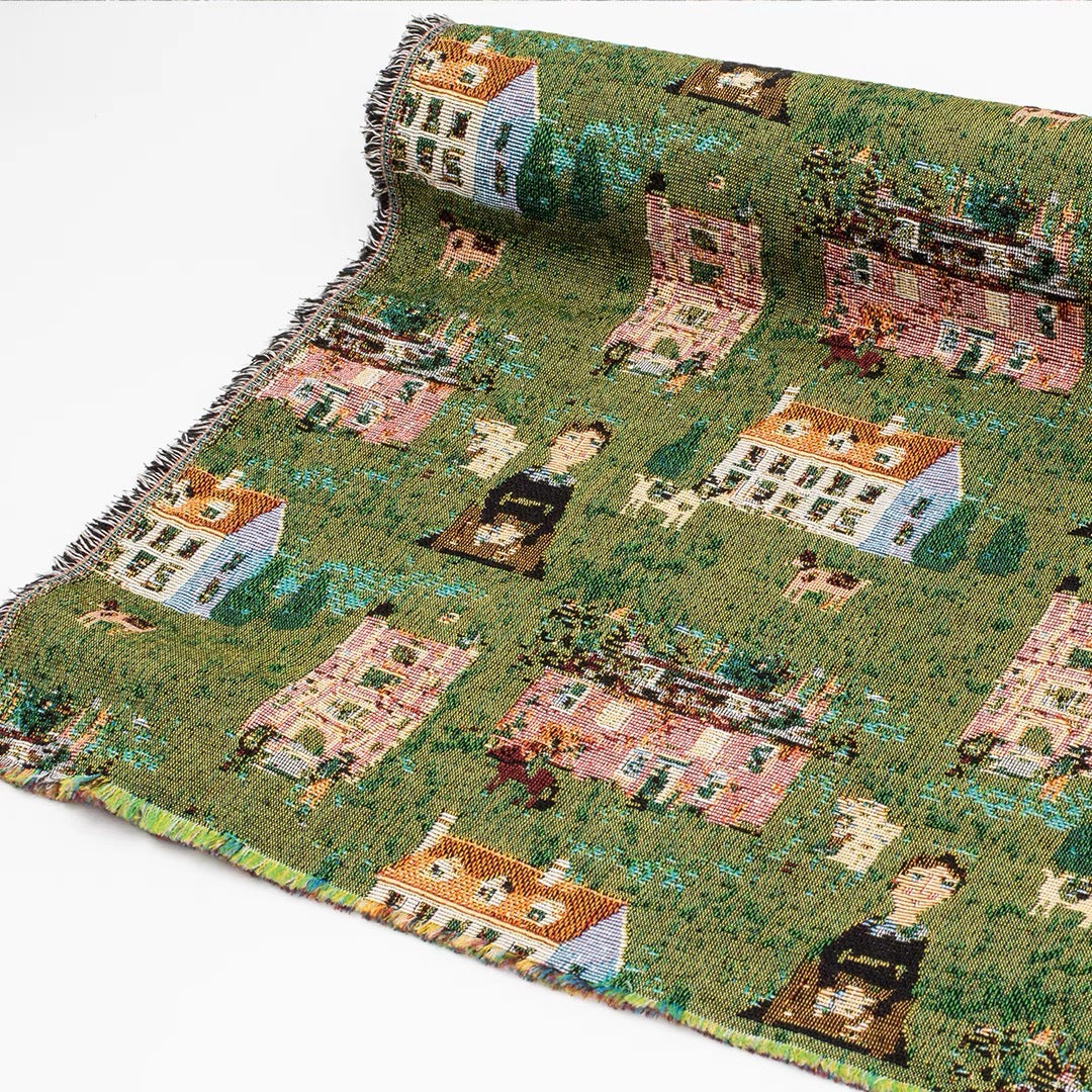 European village jacquard fabric skirt pant