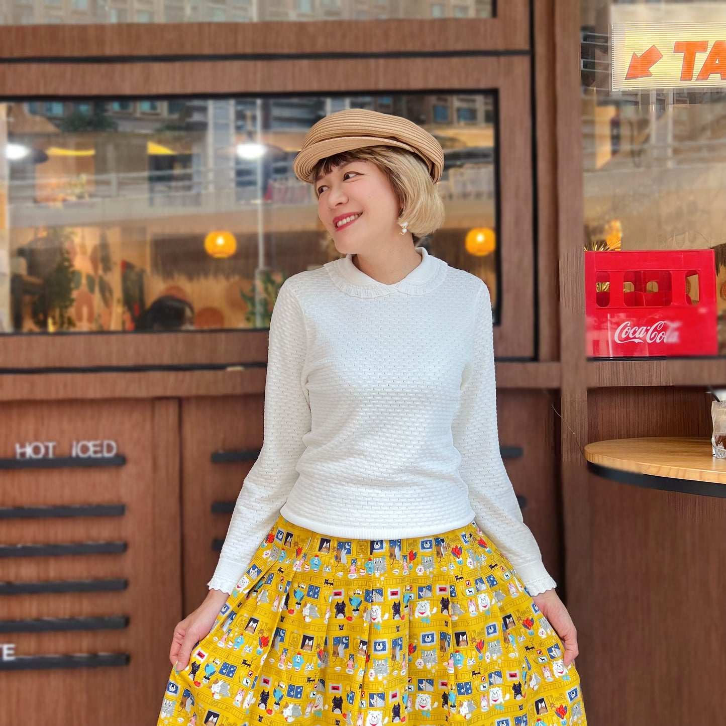 Animal together dinner midi skirt