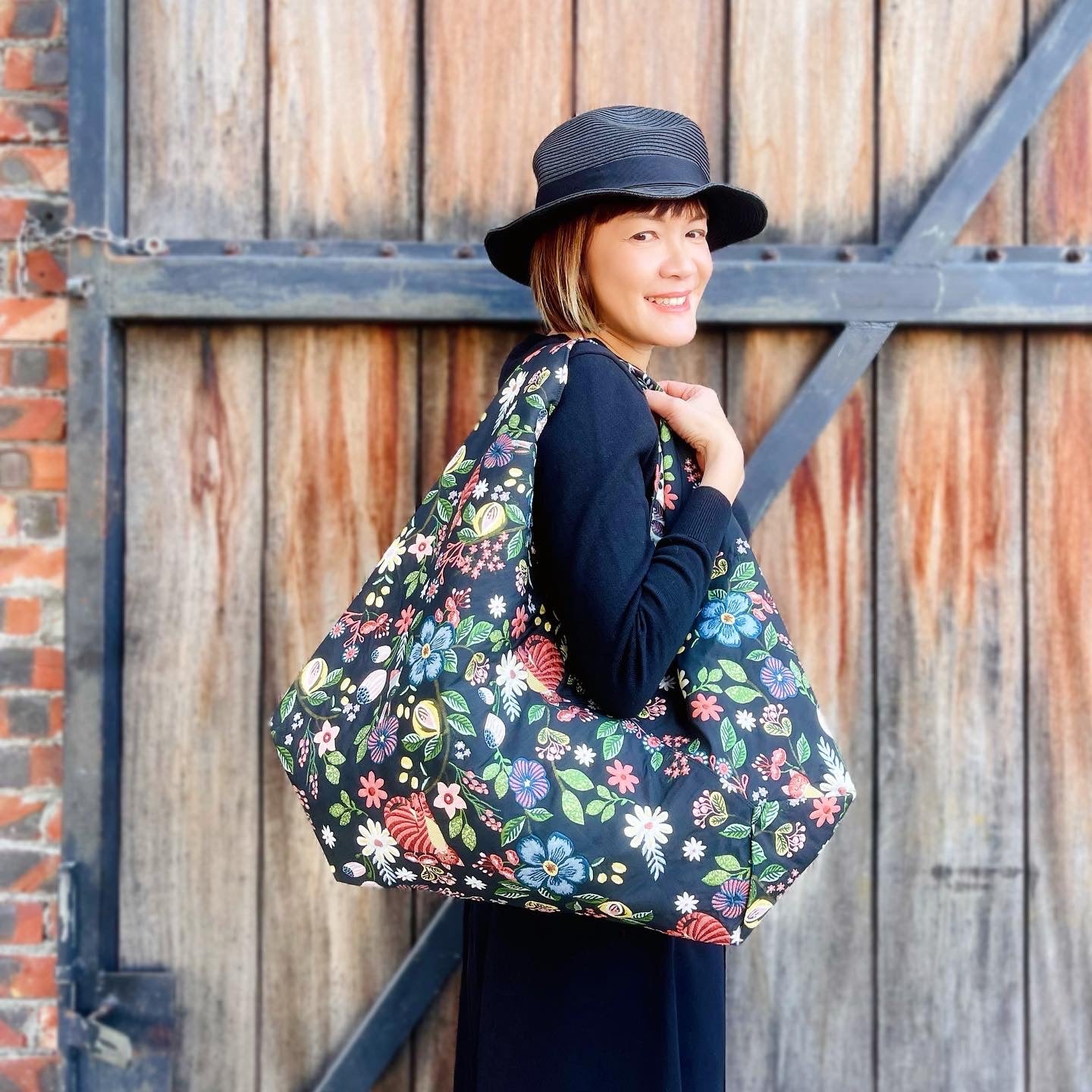 Cat And Floral Japanese Style Bag