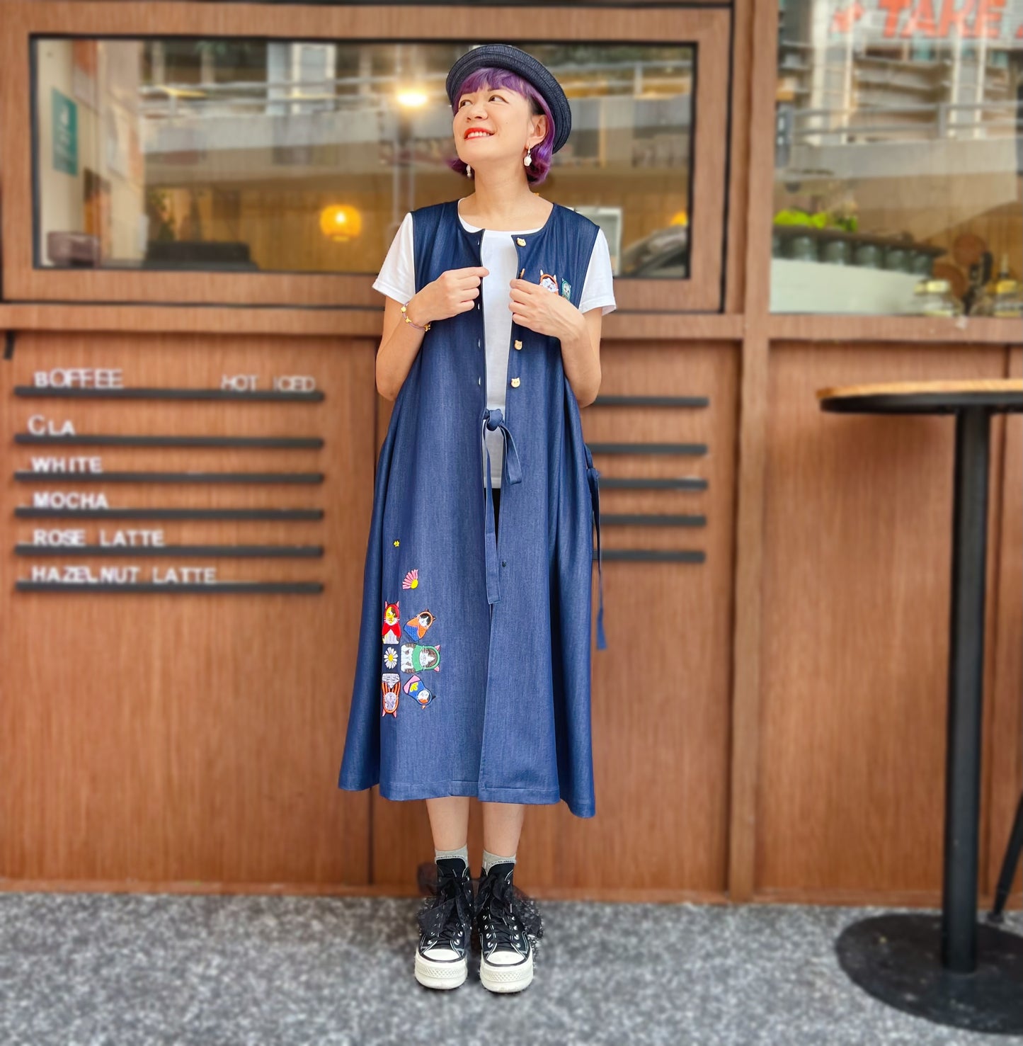 Russian cat dolls denim one piece