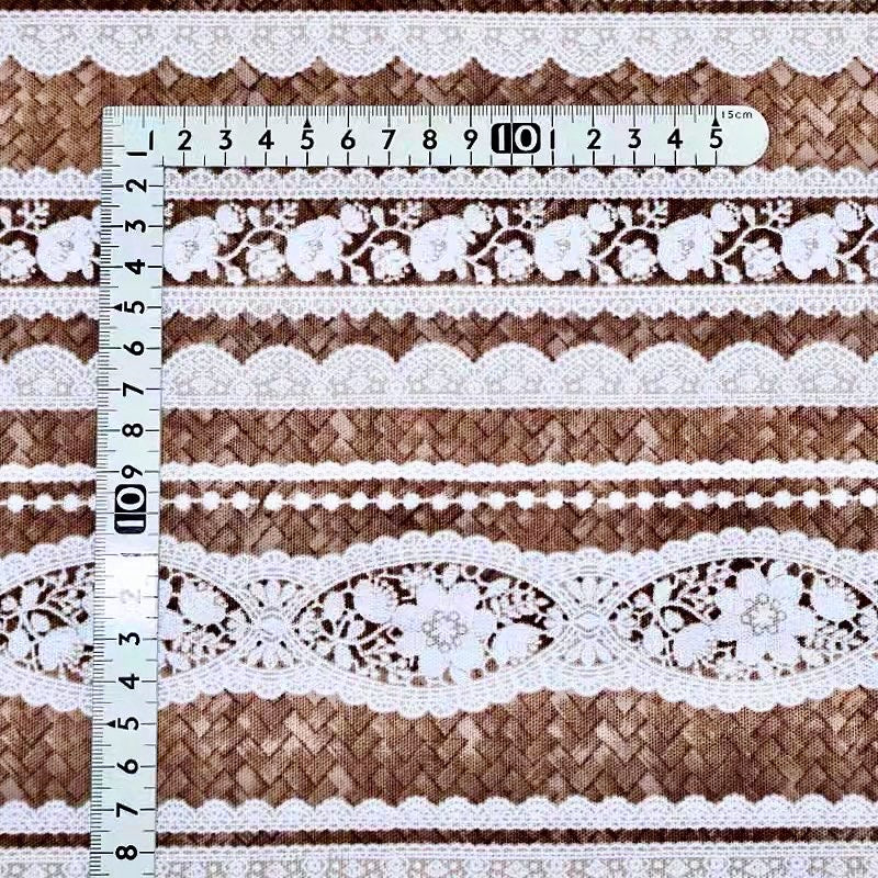 Printed lace and basket stitch one piece