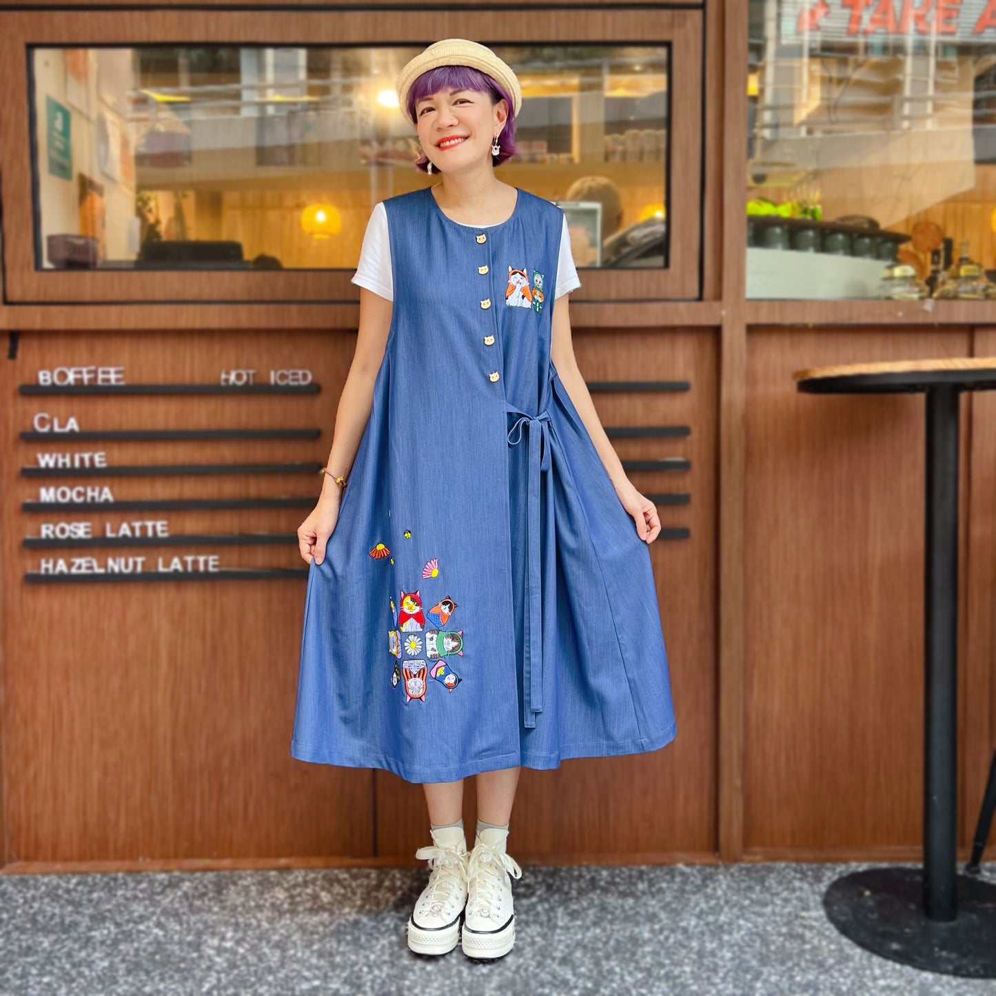Russian cat dolls denim one piece