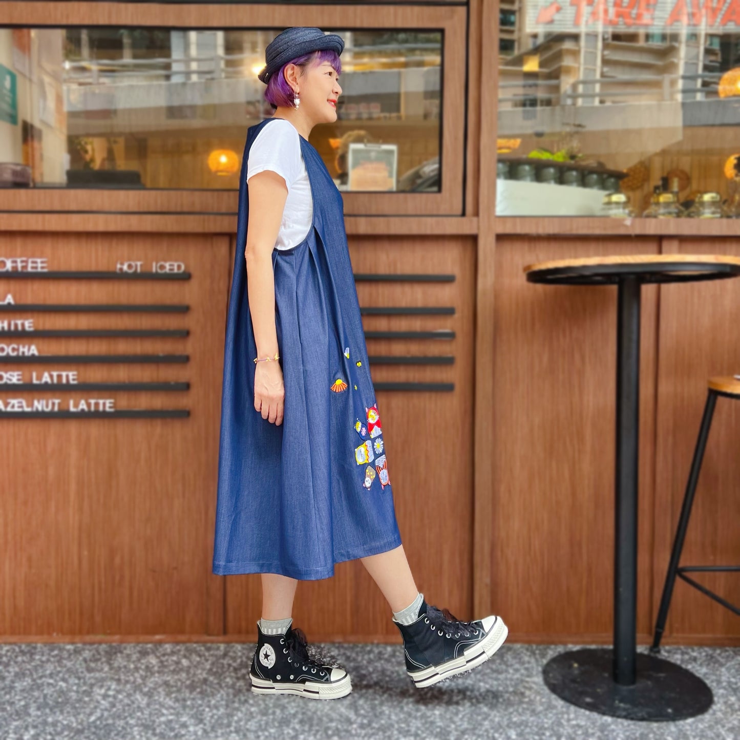 Russian cat dolls denim one piece
