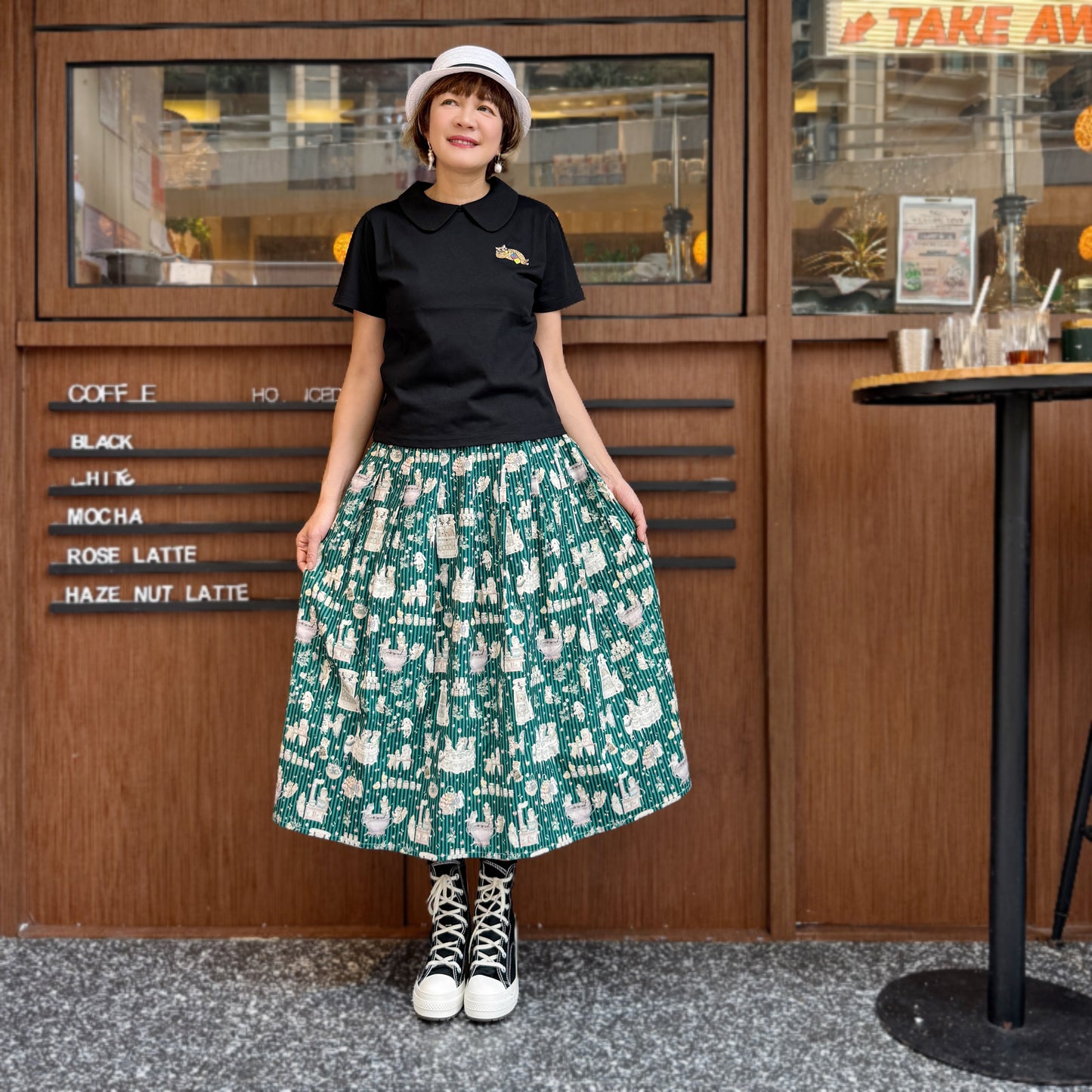 Animal on the forest midi skirt