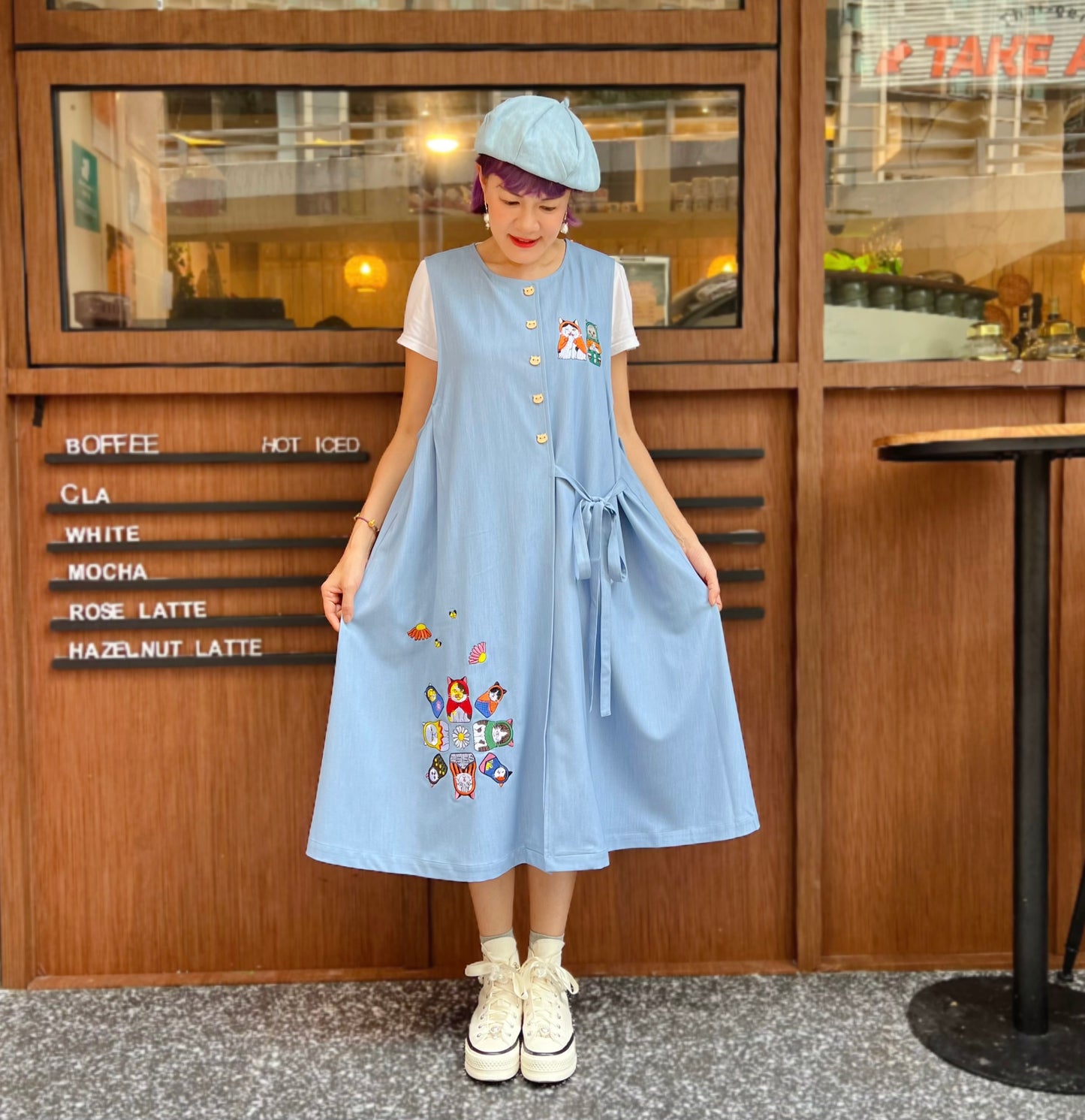 Russian cat dolls denim one piece