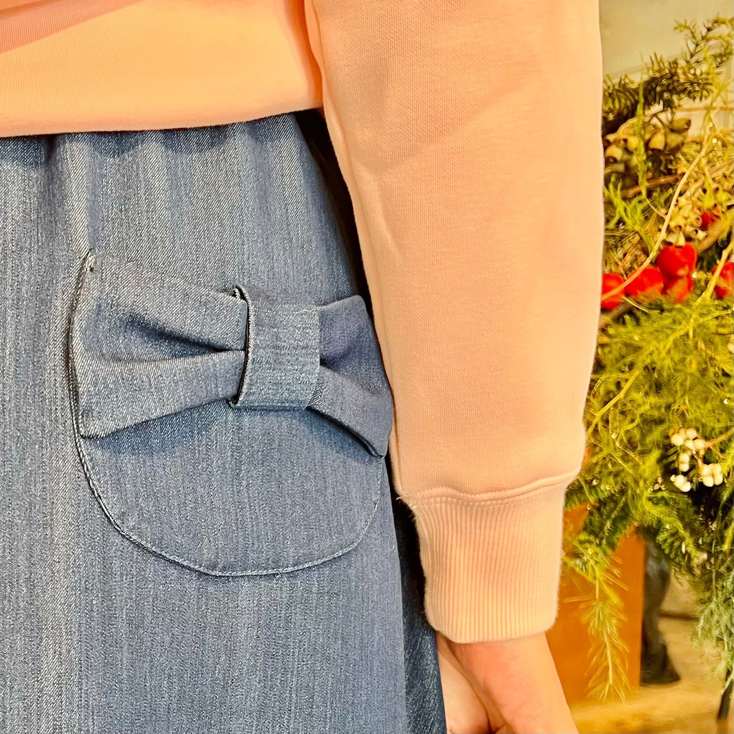 Kimono cat embroidery skirt pants