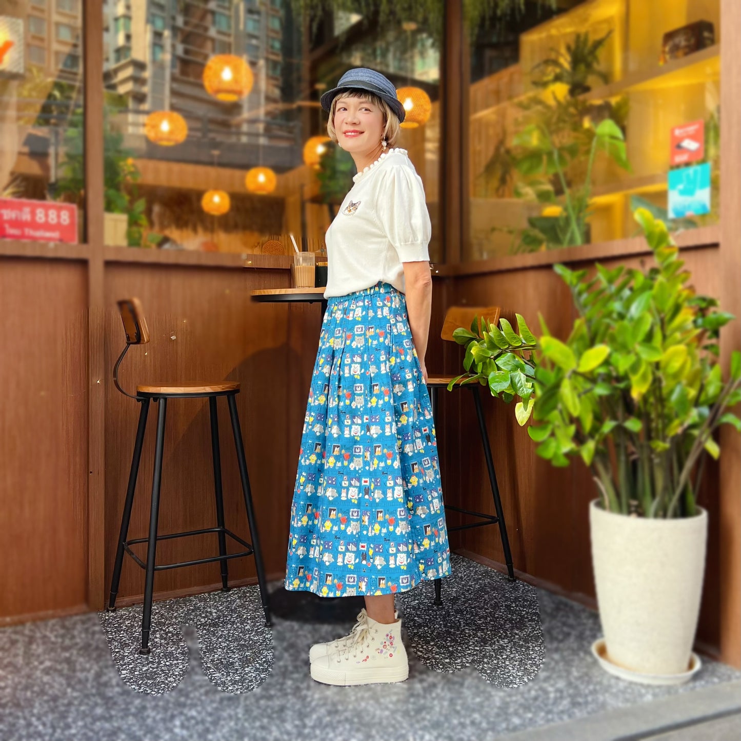 Animal together dinner midi skirt
