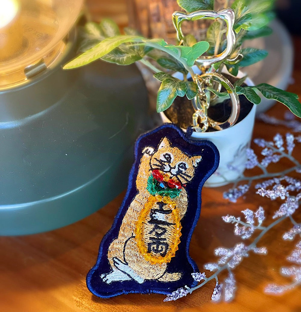 Cat / Alpaca Embroidery With Swarovski Crystal Handmade Accessories