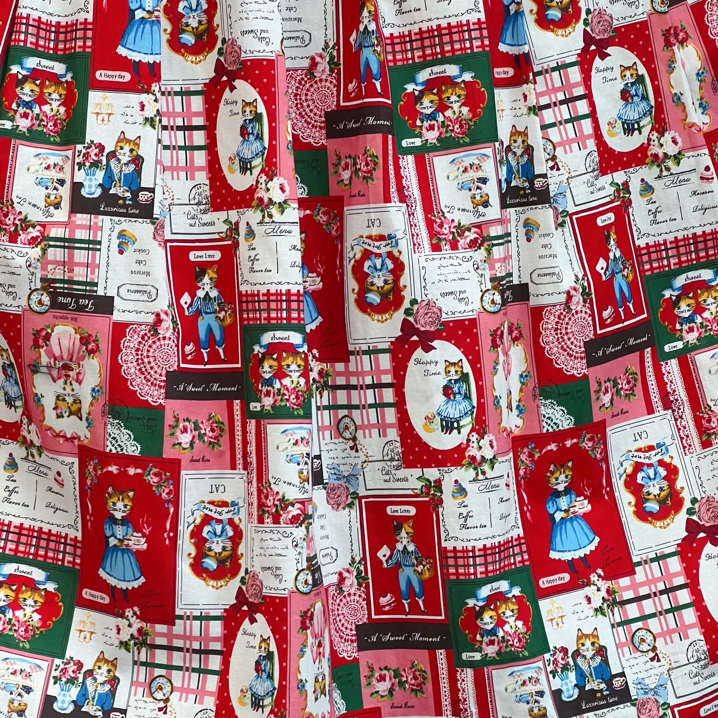 Gardening patch cats midi skirt