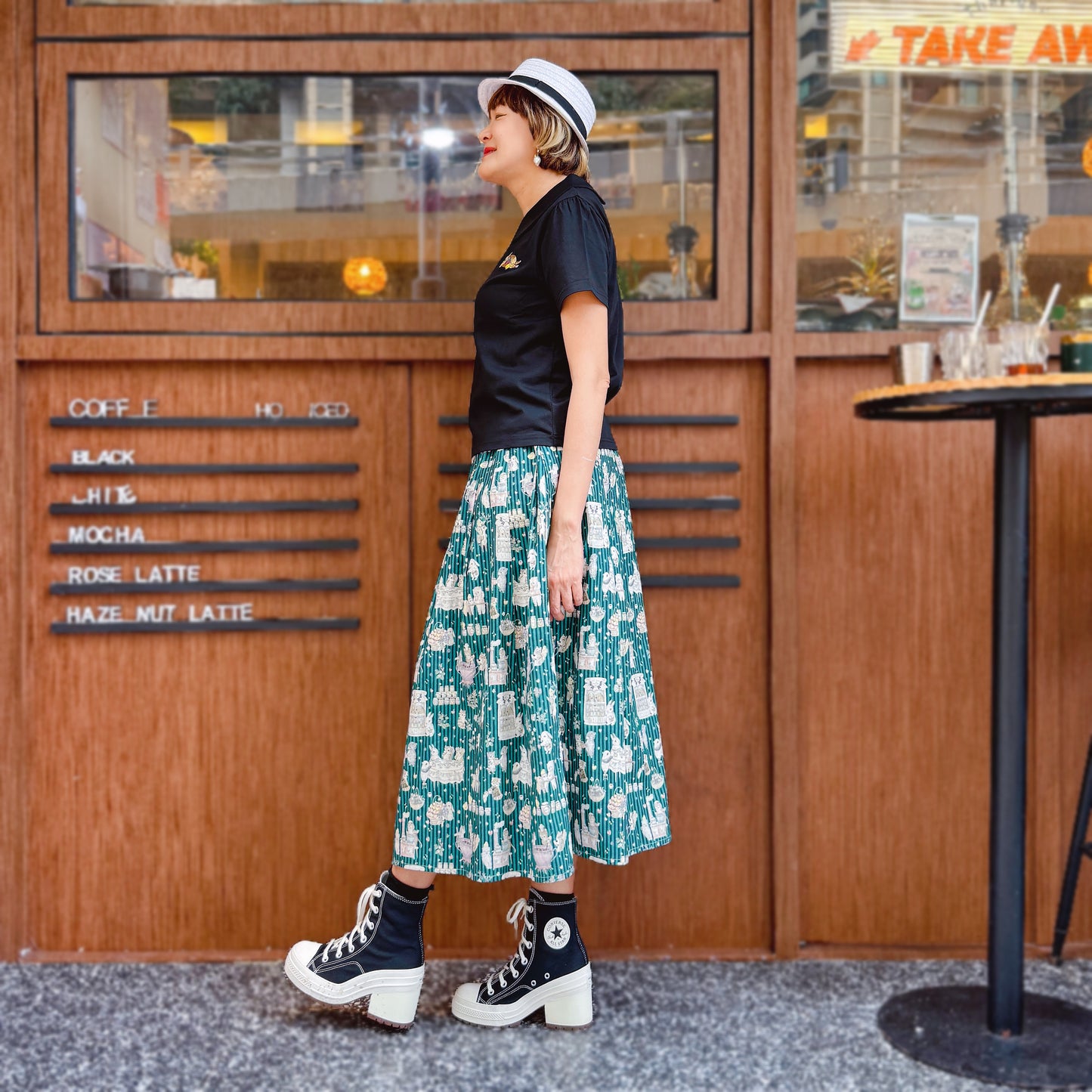 Animal on the forest midi skirt