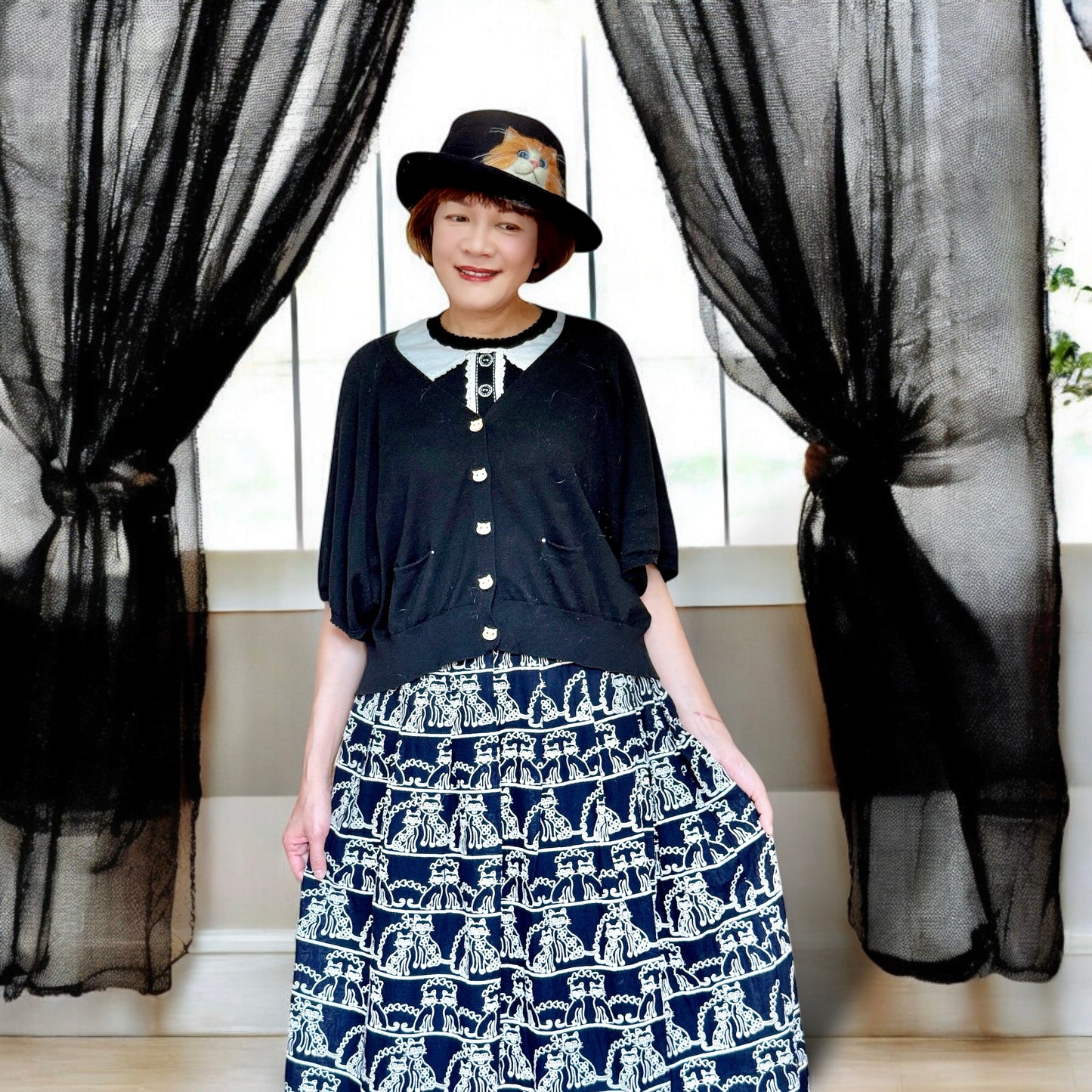 Lace crochet midi skirt