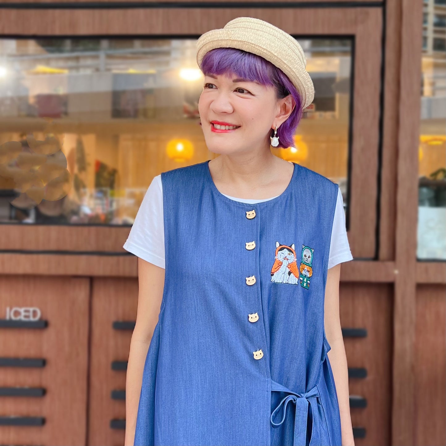 Russian cat dolls denim one piece