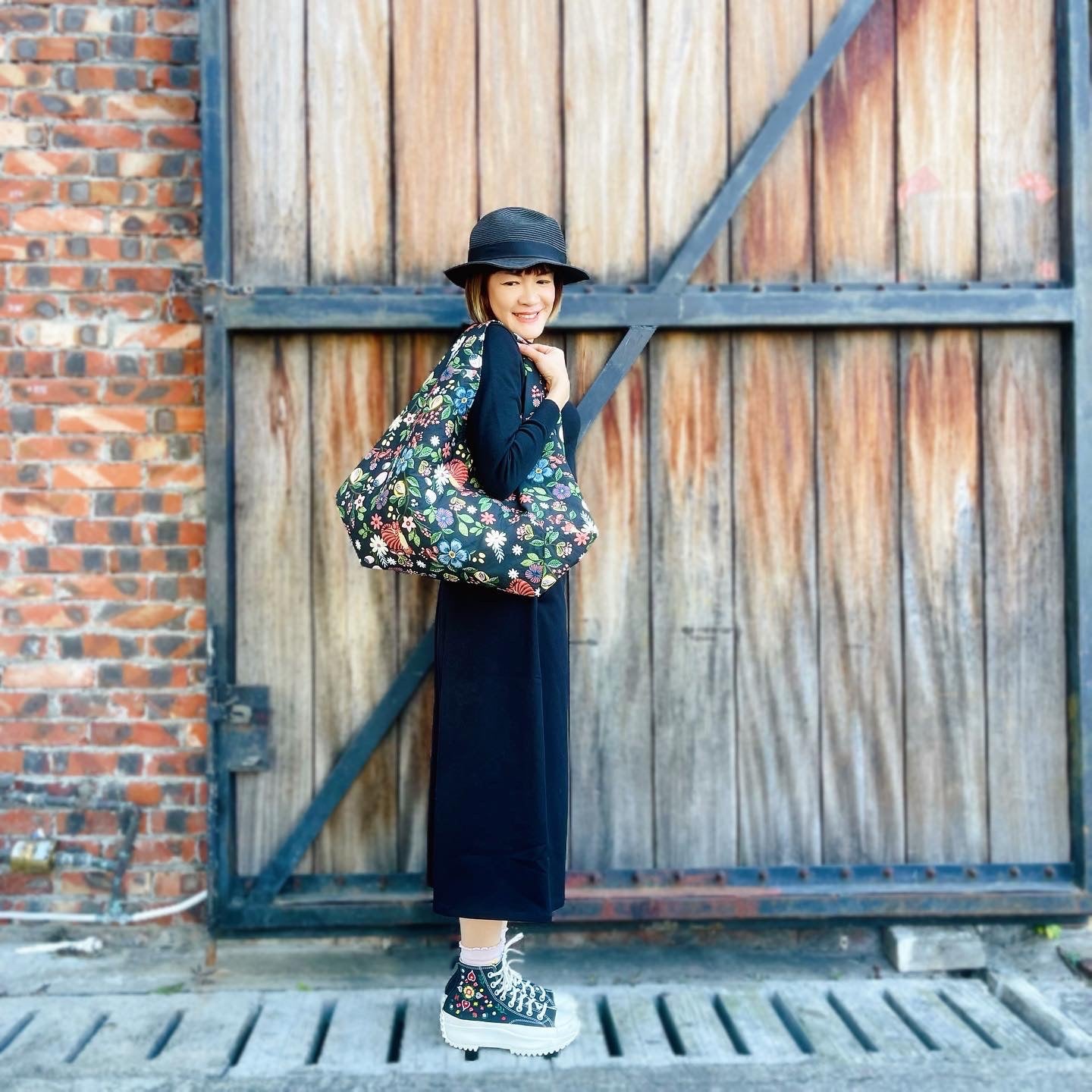 Cat And Floral Japanese Style Bag