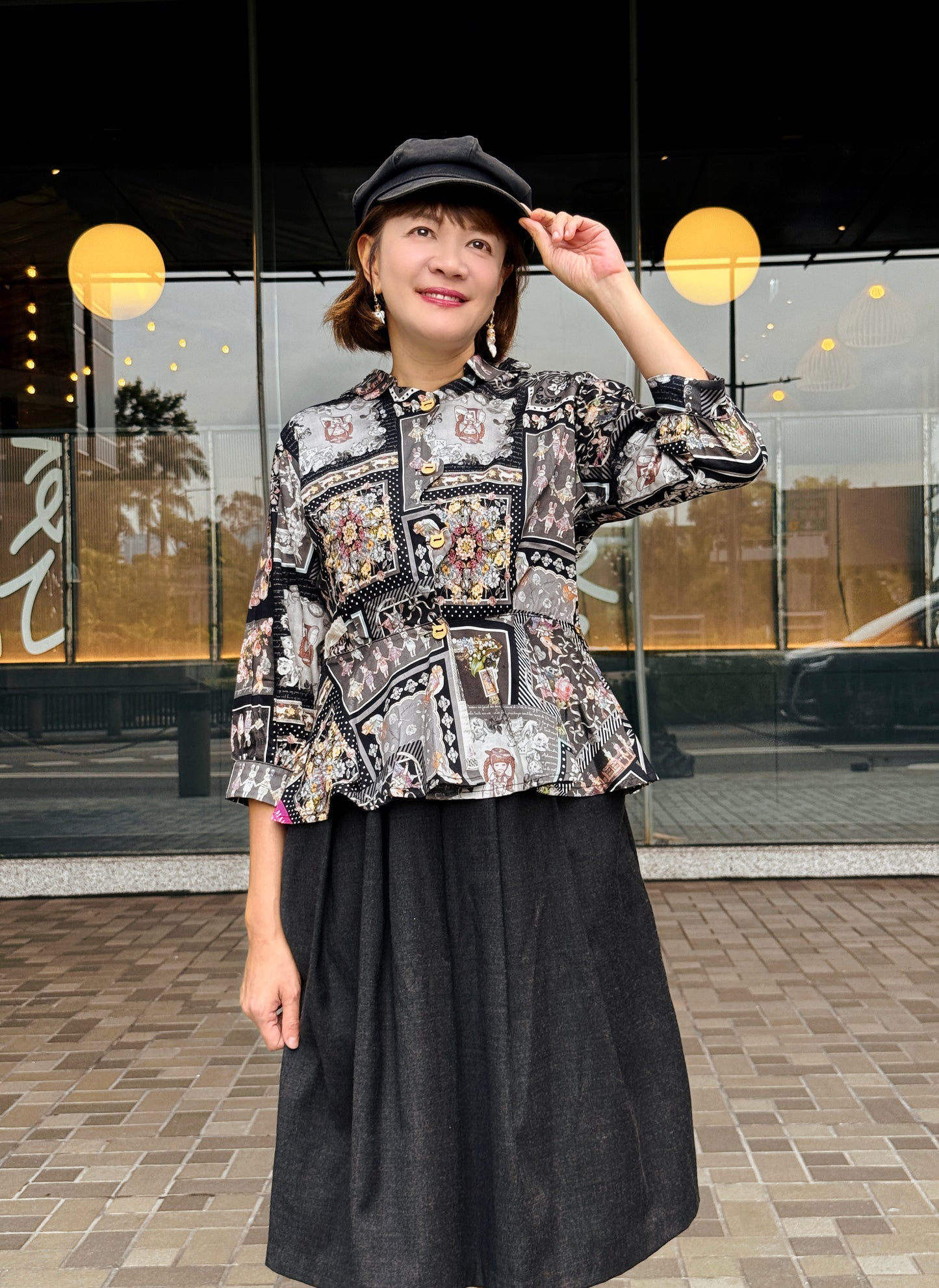 Gothic animal pattern shirt