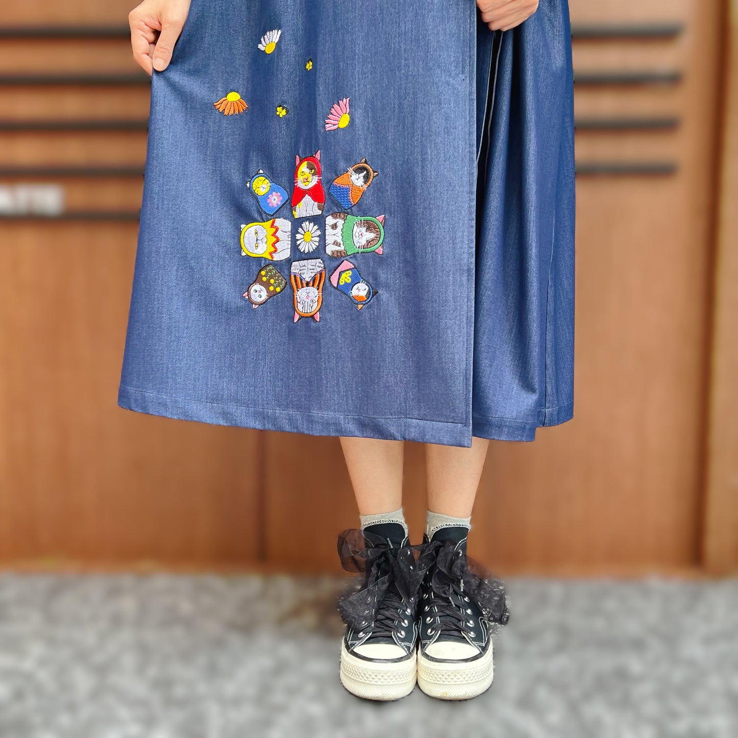 Russian cat dolls denim one piece