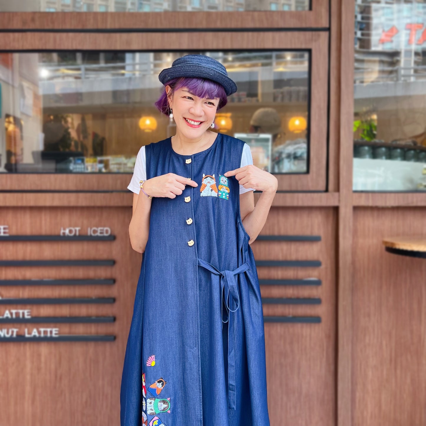 Russian cat dolls denim one piece