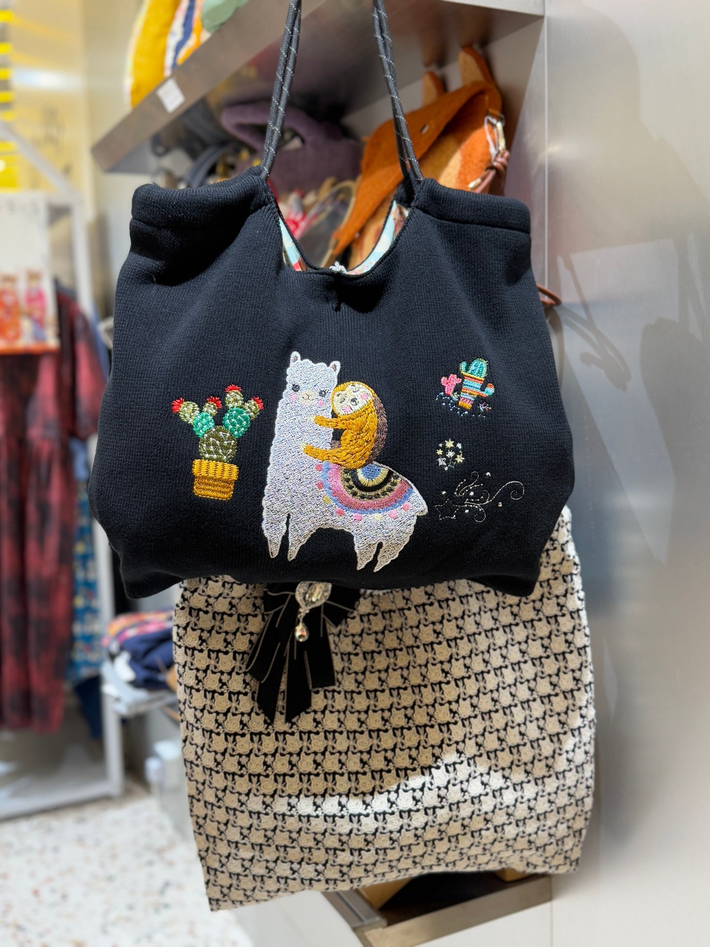 Alpaca and sloth tote bag