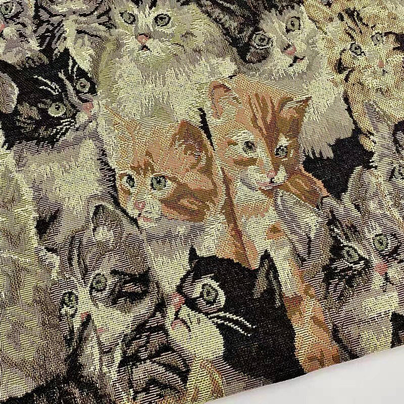 Traditional cat jacquard fabric skirt pants