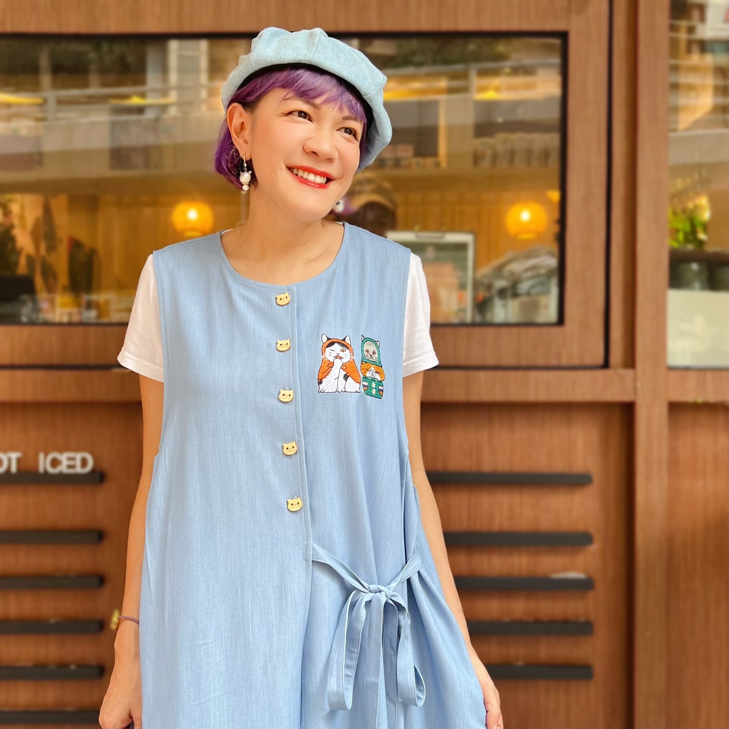 Russian cat dolls denim one piece