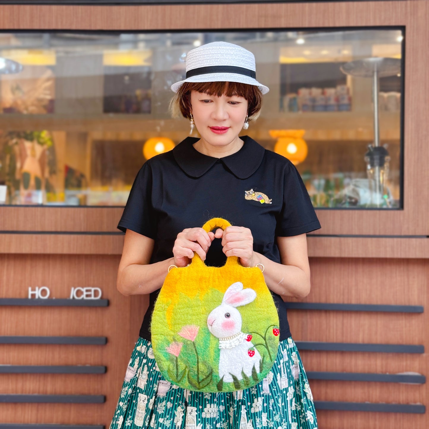 Animal on the forest midi skirt