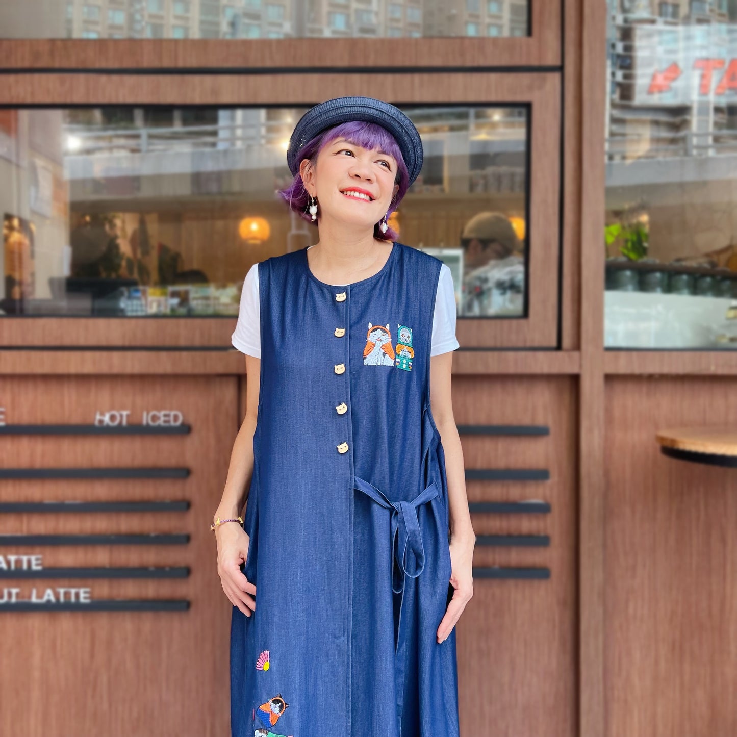 Russian cat dolls denim one piece