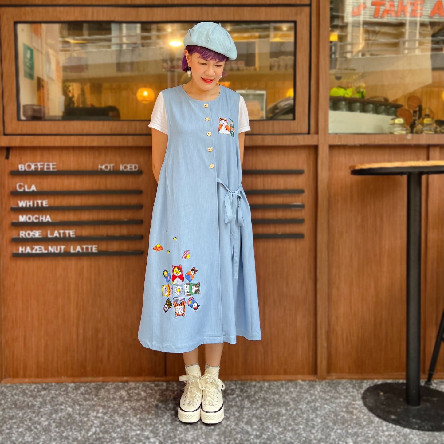 Russian cat dolls denim one piece