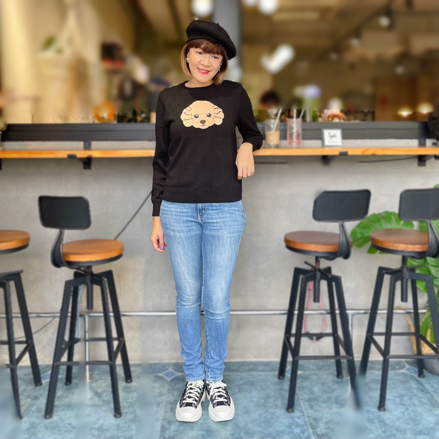 Poodle Embroidery Sweater