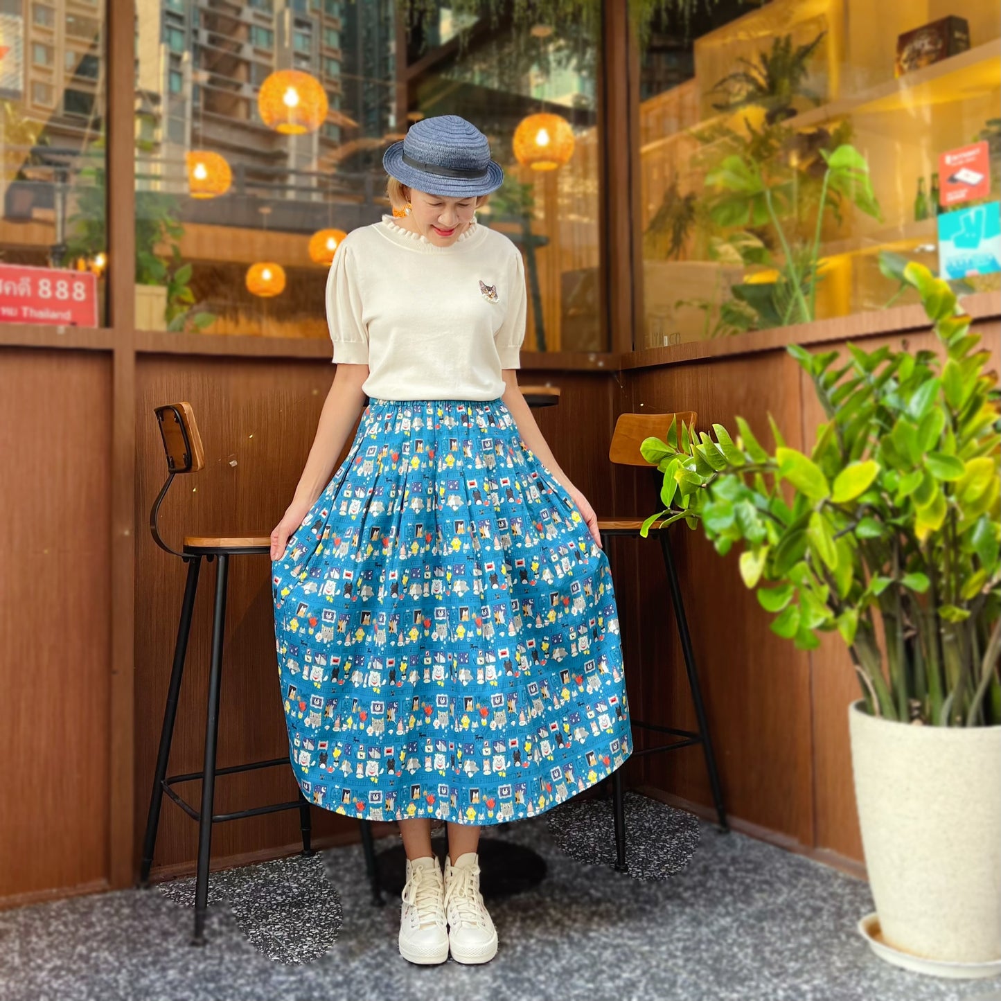 Animal together dinner midi skirt