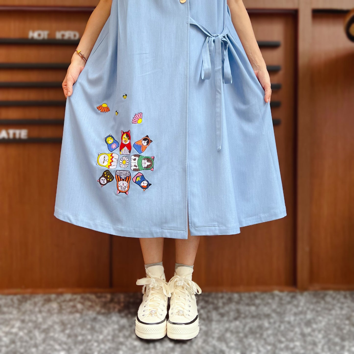Russian cat dolls denim one piece