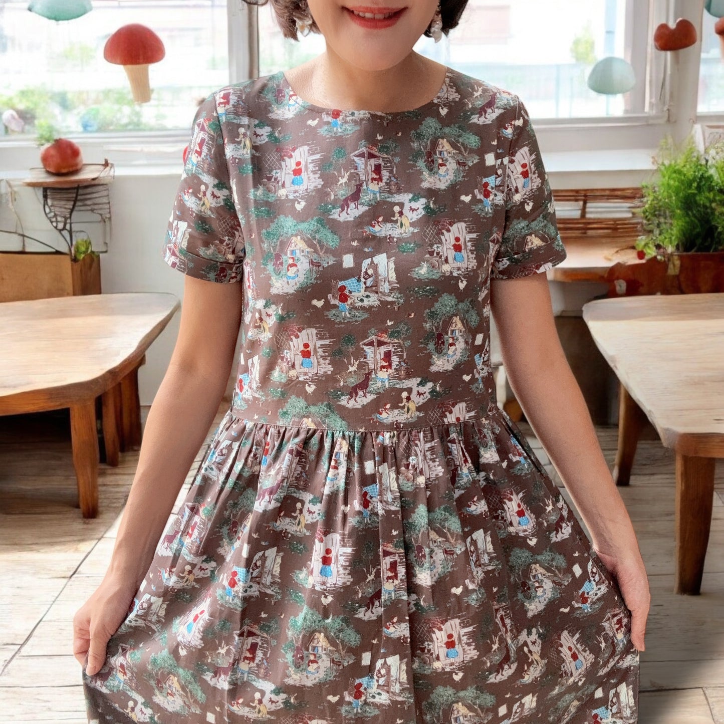 Little red riding hood pattern one piece