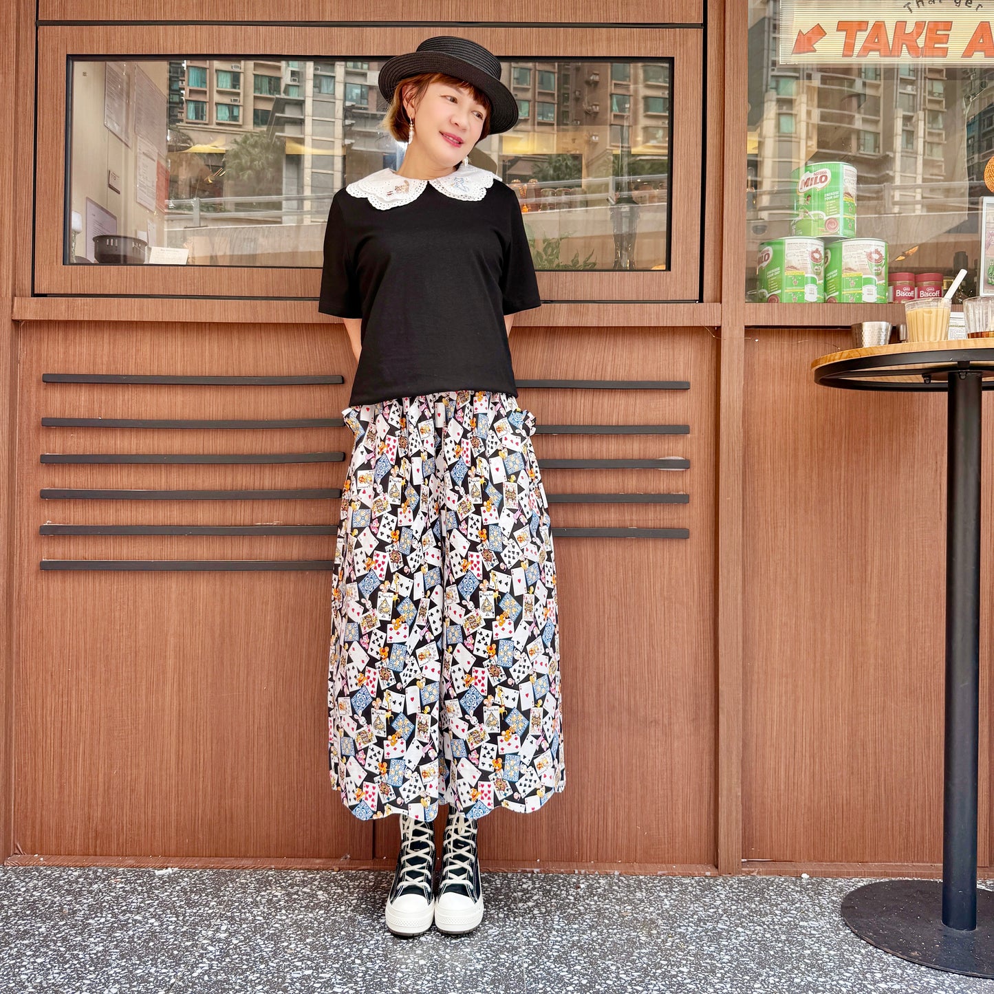 Animal and poker skirt pants