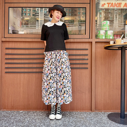 Animal and poker skirt pants