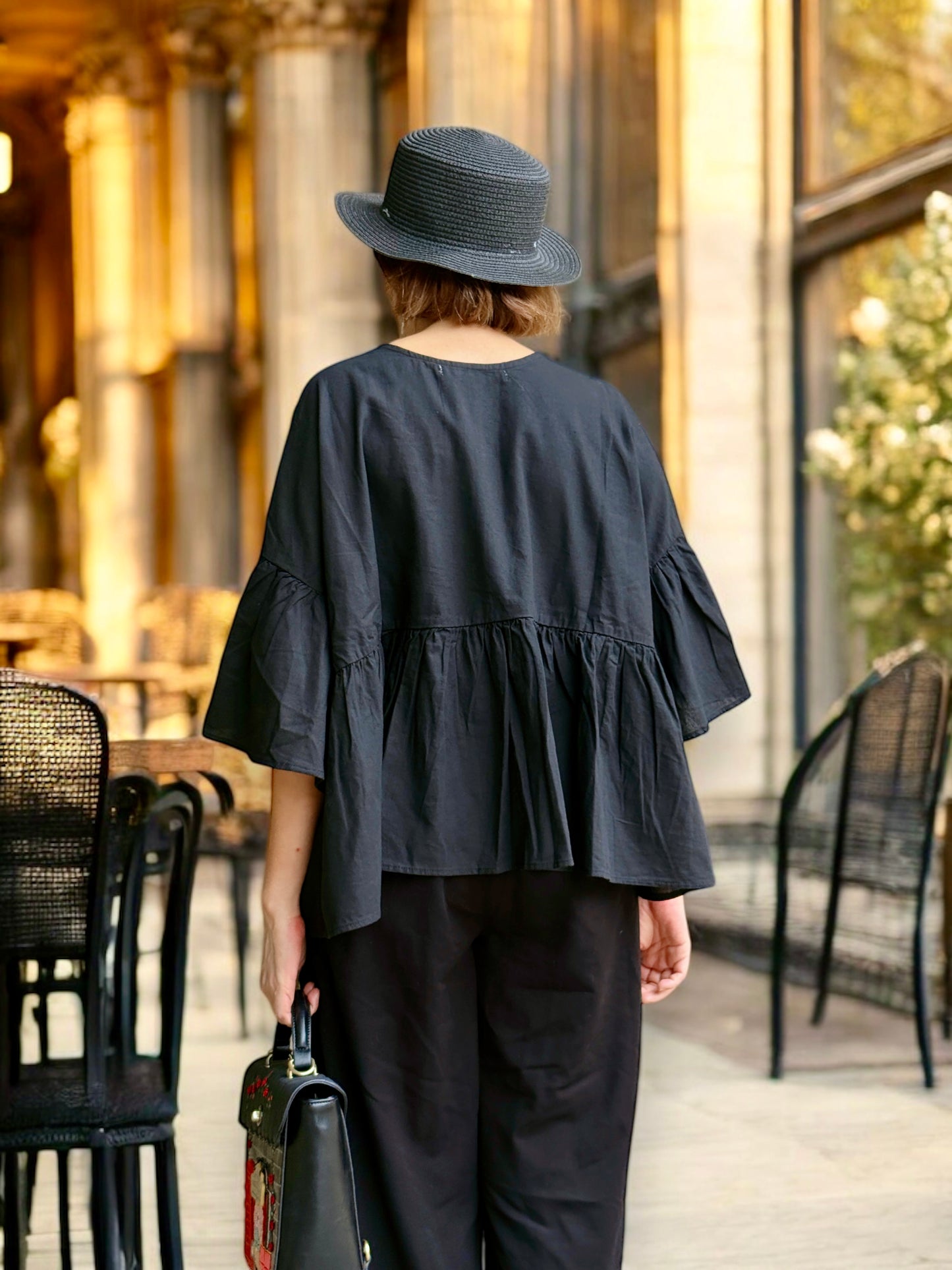 Loose fit ruffles top