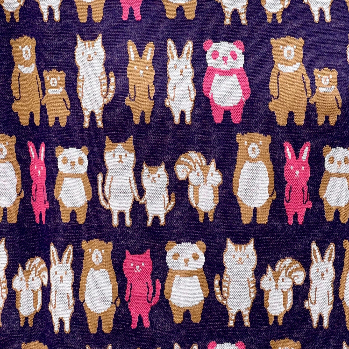 Dolman sleeve animal pattern cotton knit top