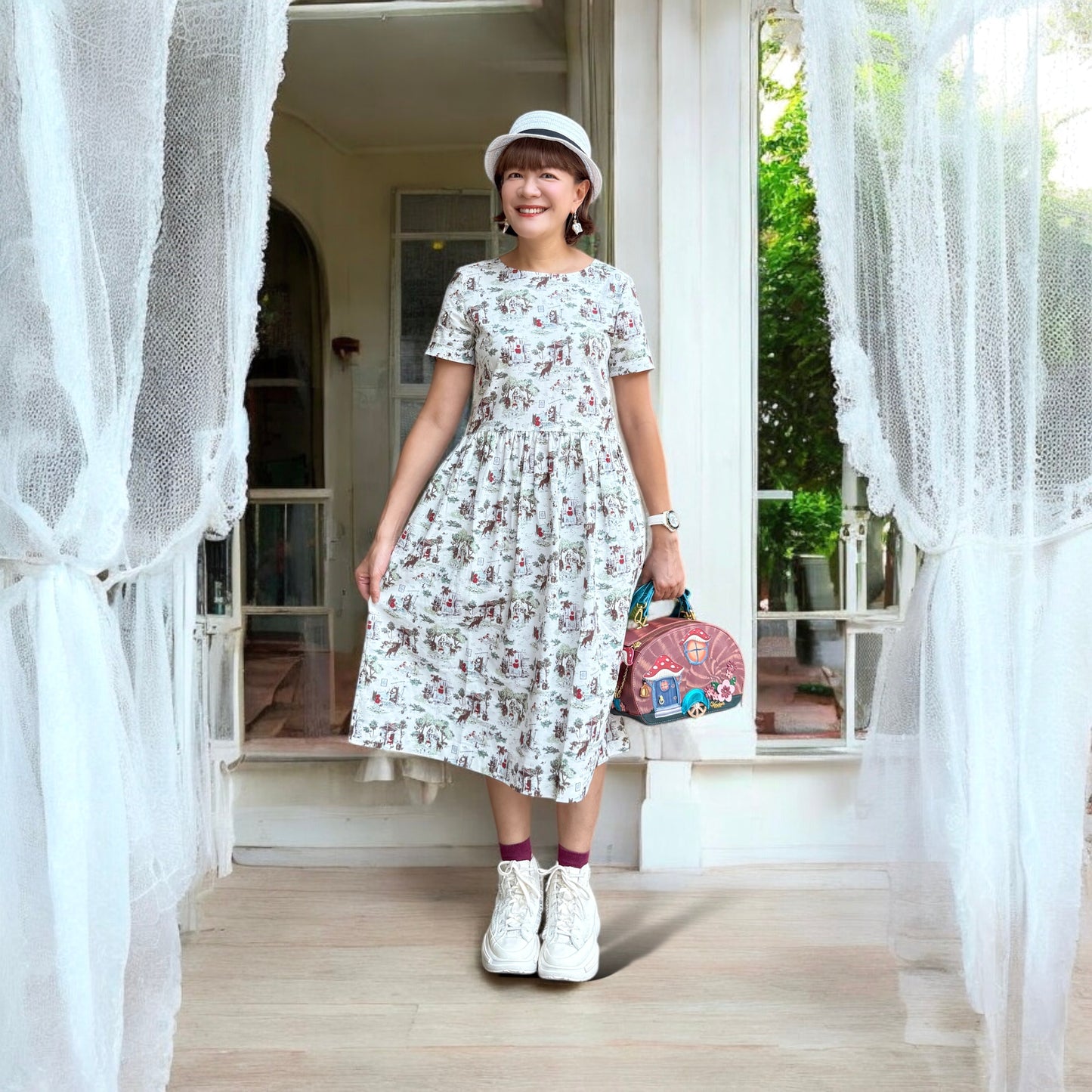 Little red riding hood pattern one piece