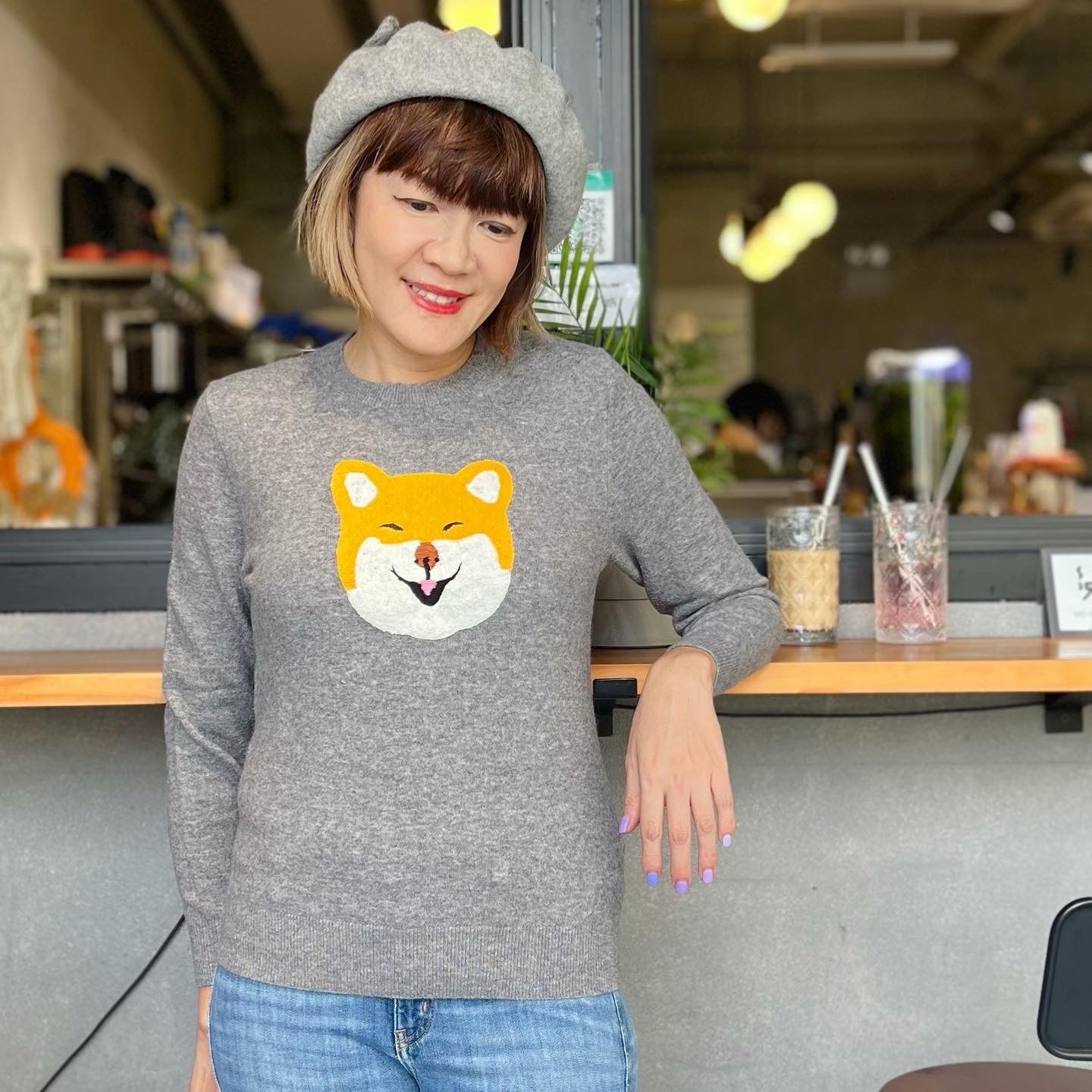 Happy Shiba Wool Sweater