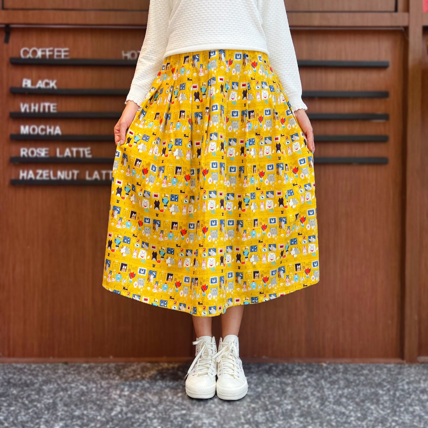 Animal together dinner midi skirt