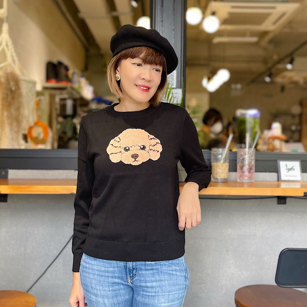 Poodle Embroidery Sweater