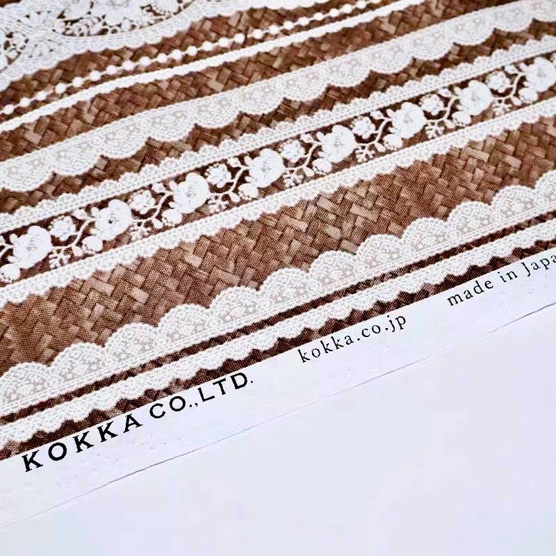 Printed lace and basket stitch one piece