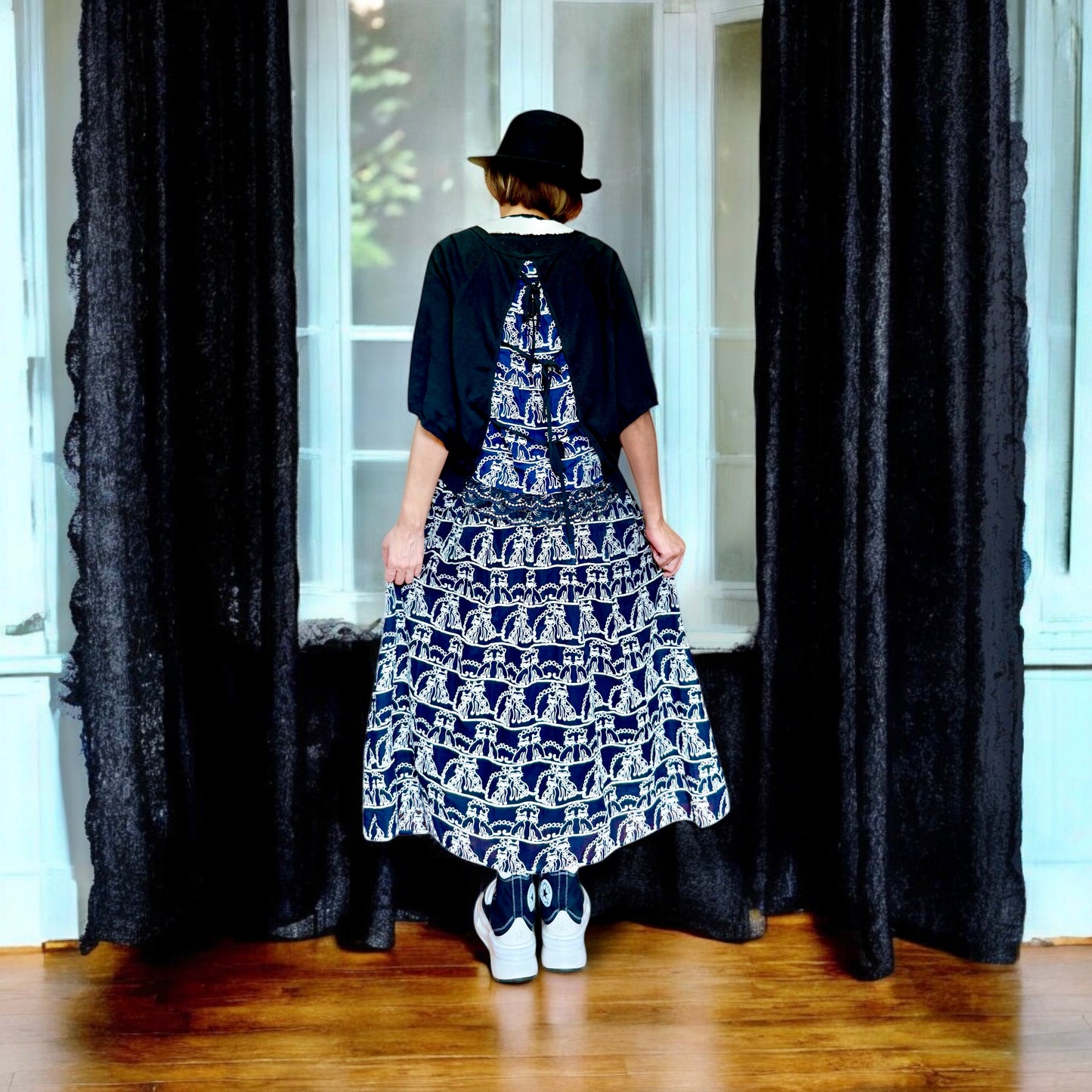 Lace crochet midi skirt